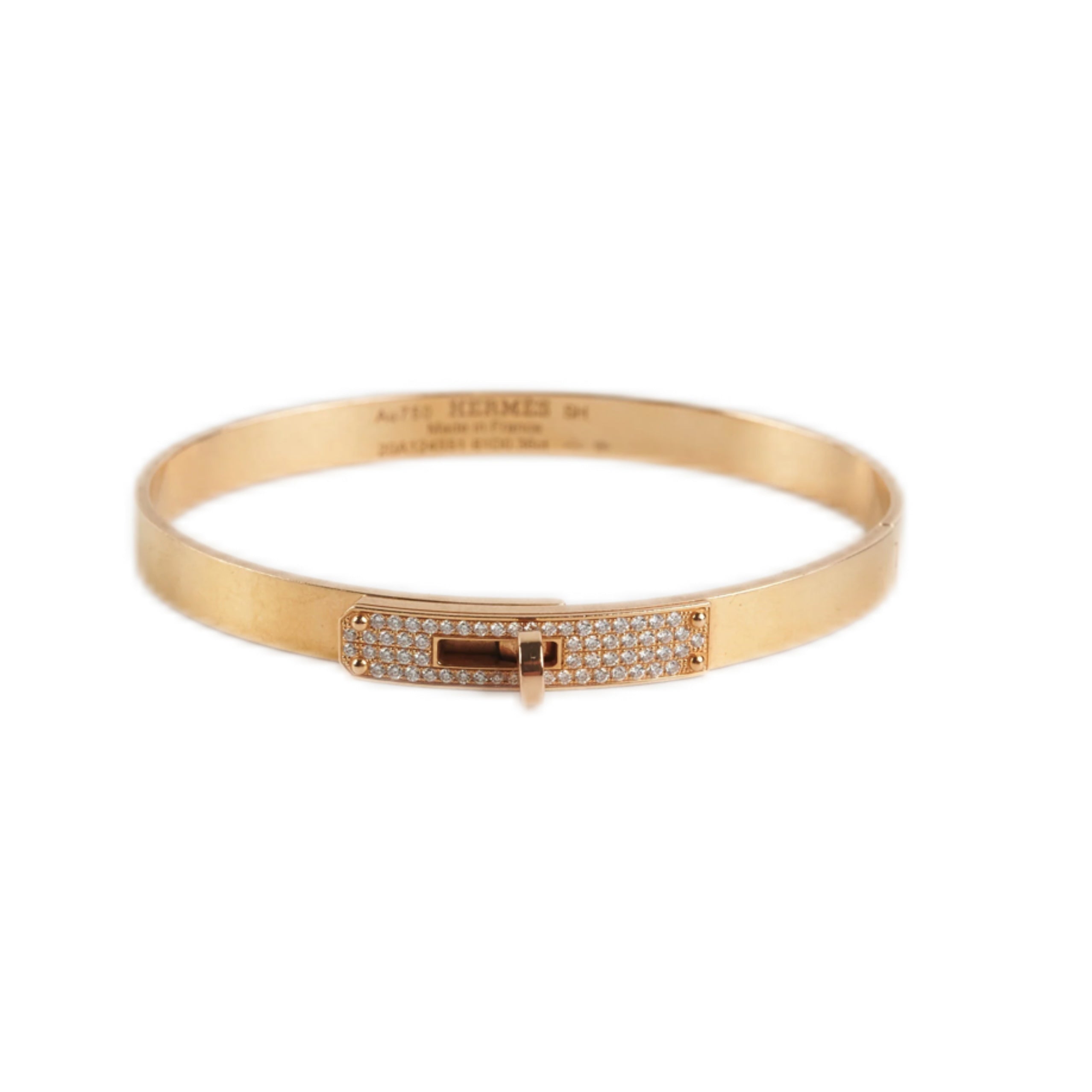 HERMÈS small model Kelly bracelet Rose gold and diamond