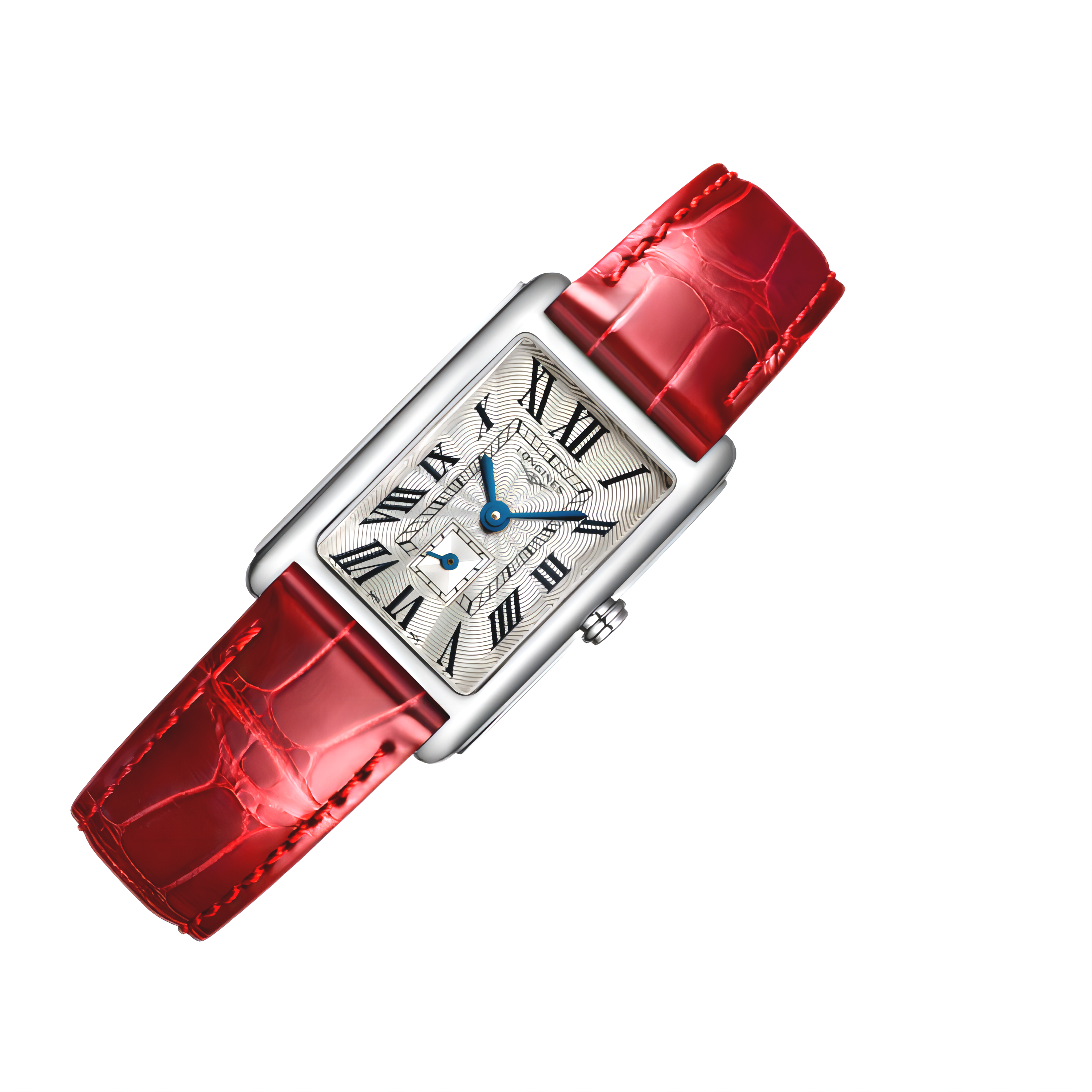 LONGINES L5.255.0.71.5 DOLCEVITA 23 X 37.00 mm White Dial, Red Leather Steel Strap