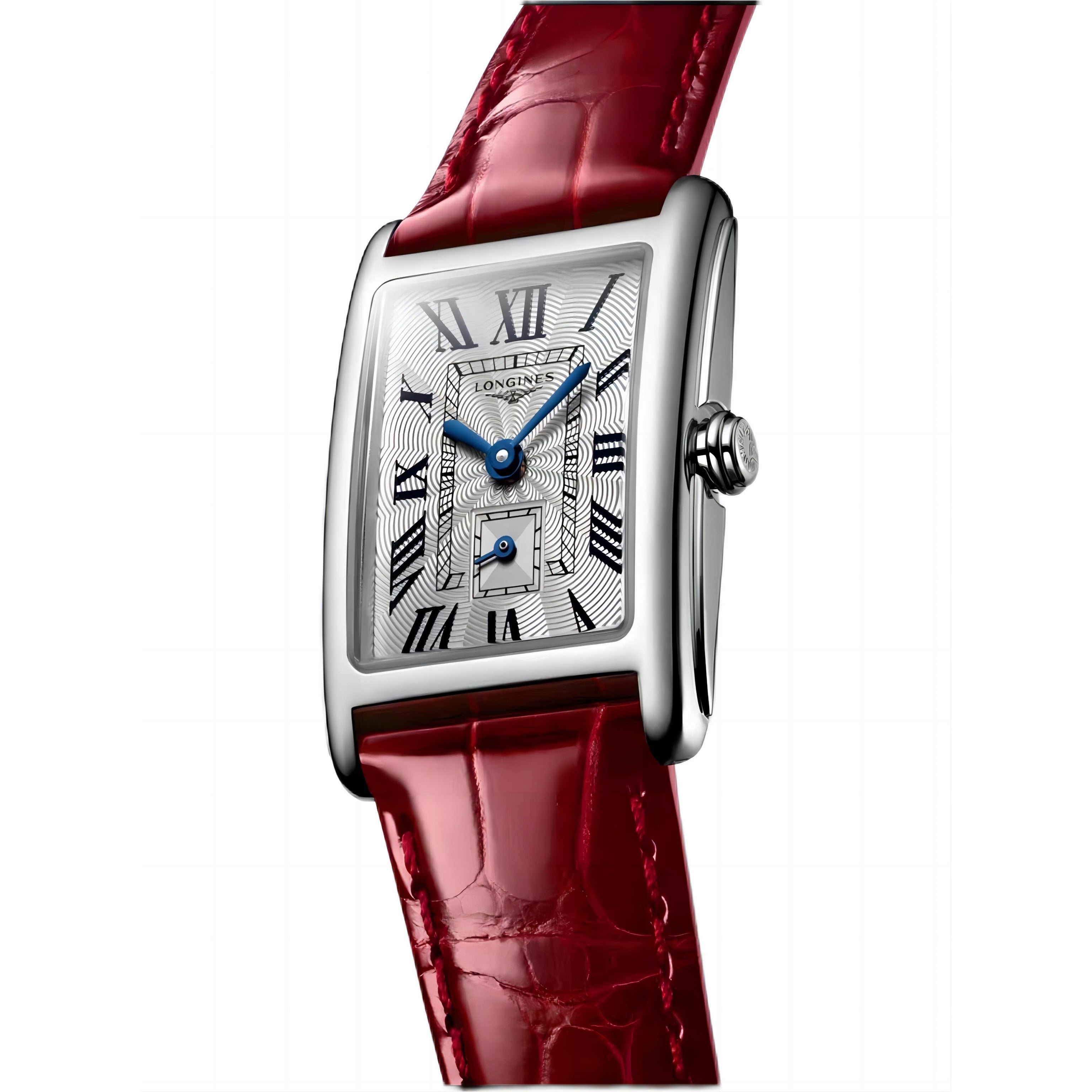 LONGINES L5.255.0.71.5 DOLCEVITA 23 X 37.00 mm White Dial, Red Leather Steel Strap