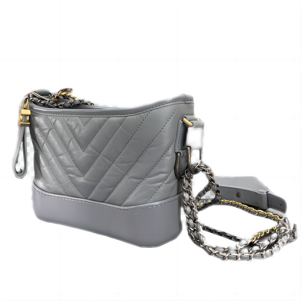 Chanel Gabrielle Handbag Small Mixed Hardware (Chevron Gray)