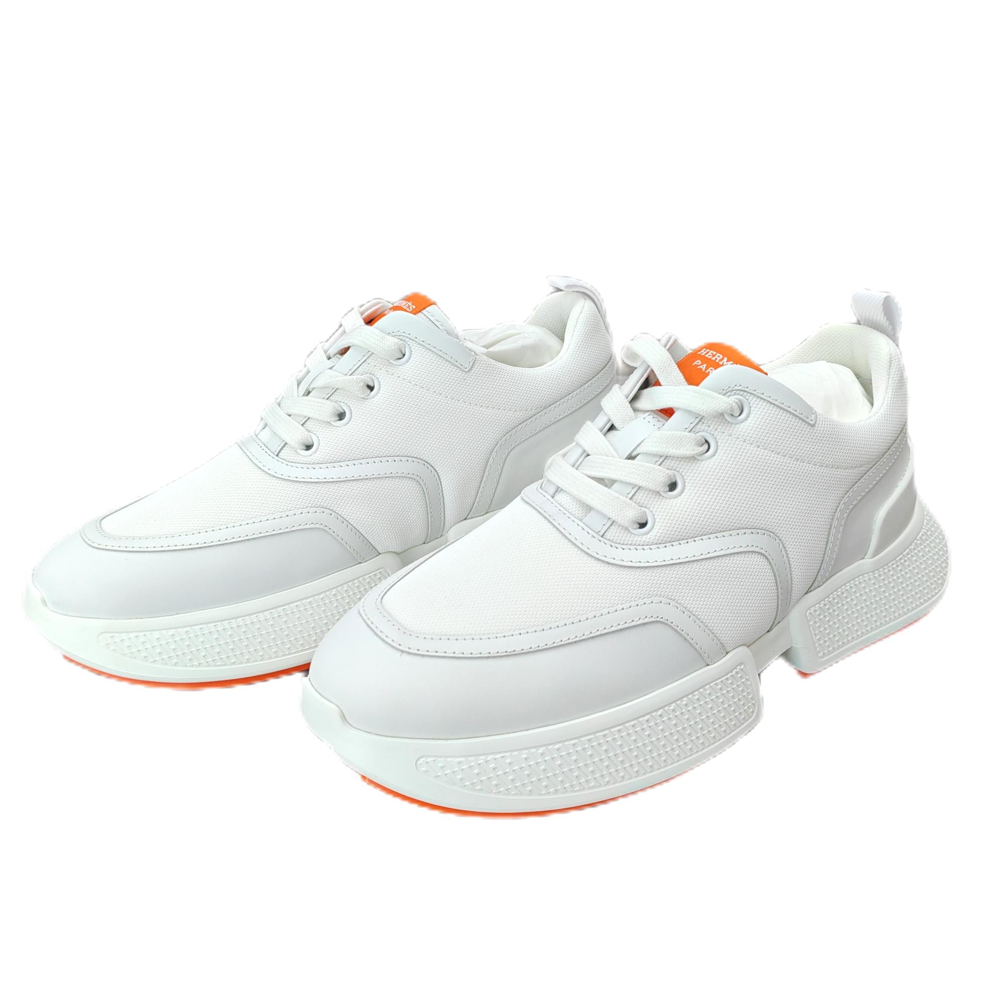 HERMÈS Giga sneaker white and orange 38