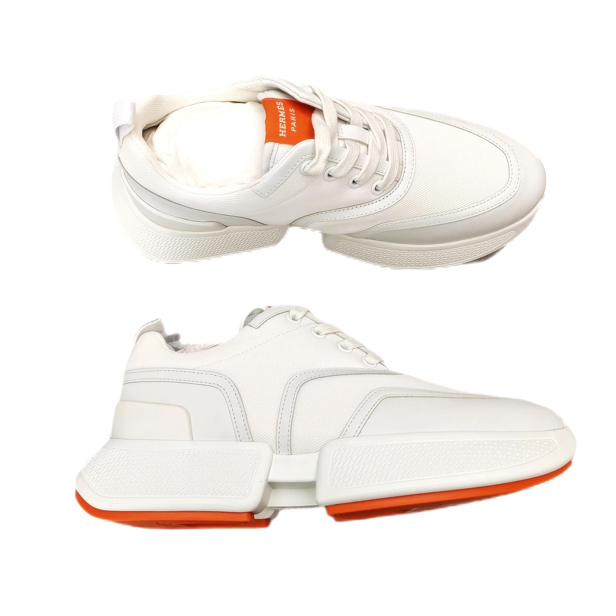 HERMÈS Giga sneaker white and orange 38