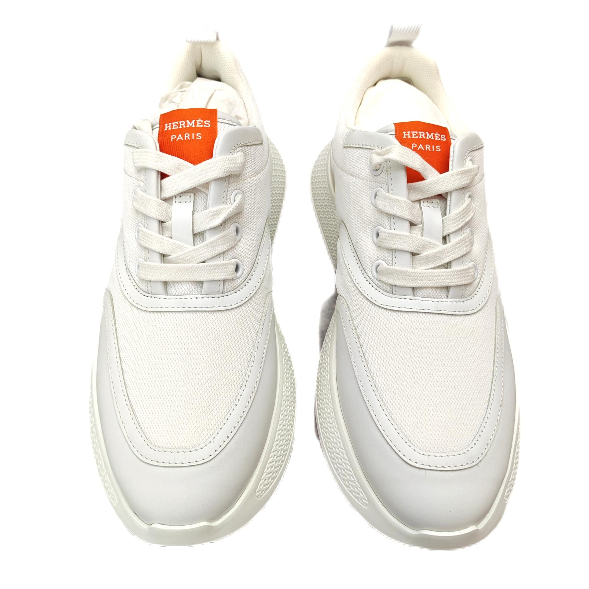 HERMÈS Giga sneaker white and orange 38