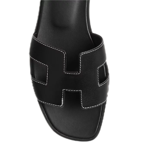 HERMES ORAN SANDAL Black 37.5