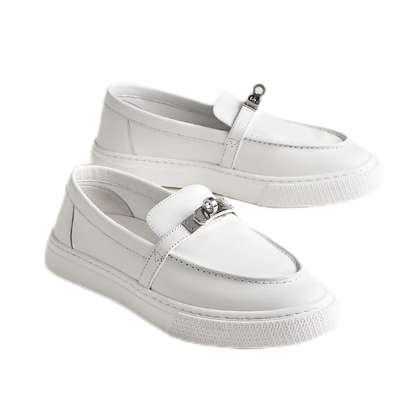 HERMÈS Game slip-on sneaker Blanc (White/Silver) 38