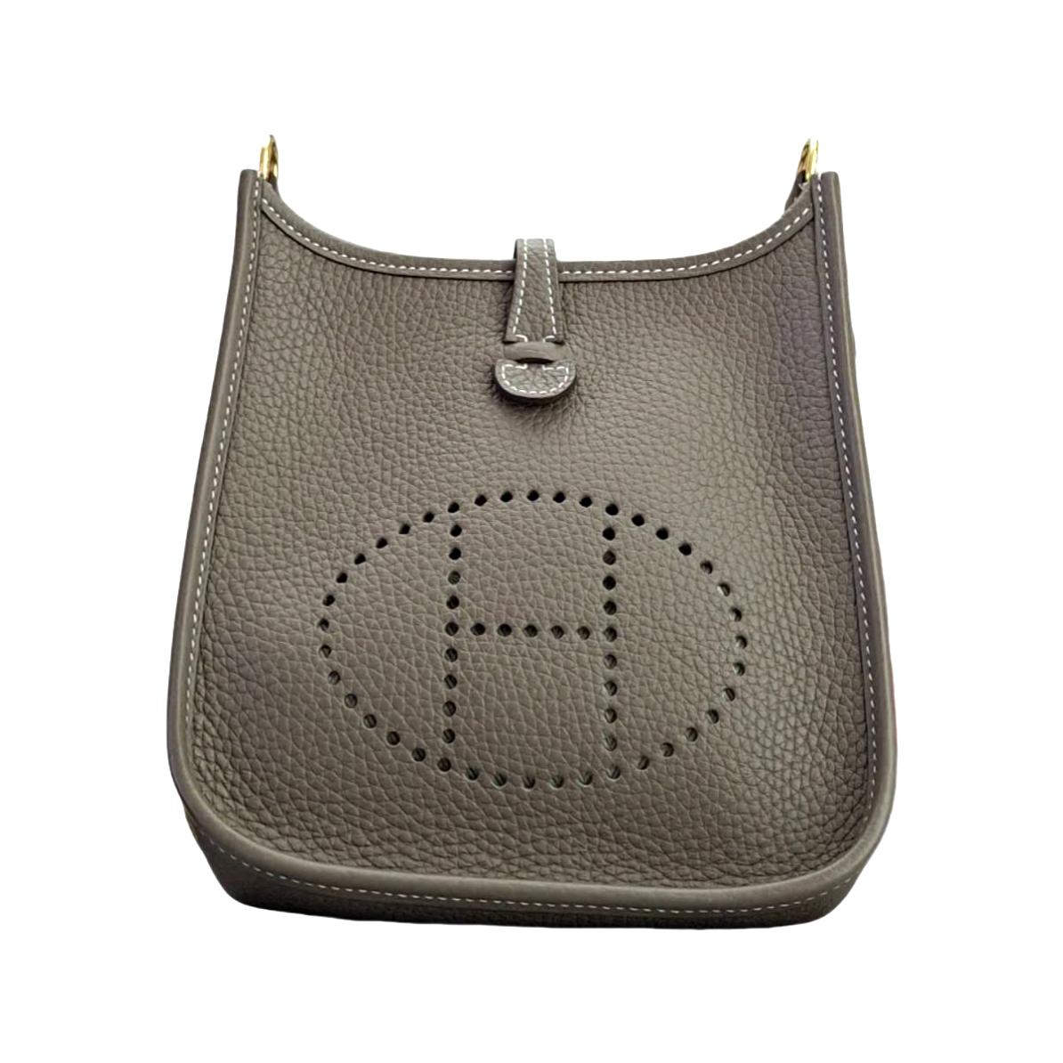 HERMÈS MINI EVELYNE BUCKLE Étoupe (Gray) Y Stamp