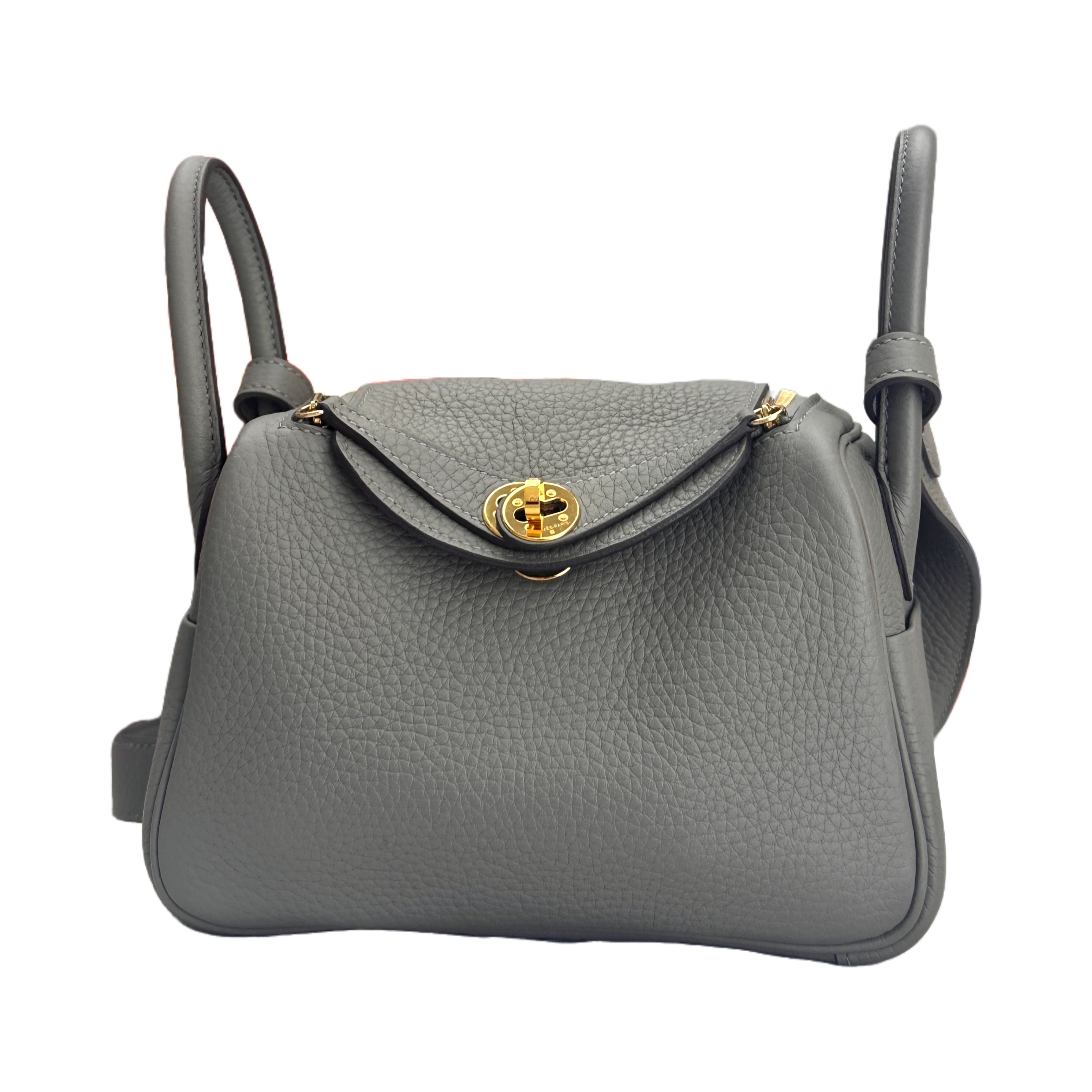 Hermès Mini Lindy Gris Meyer Taurillon Clemence (Grey)