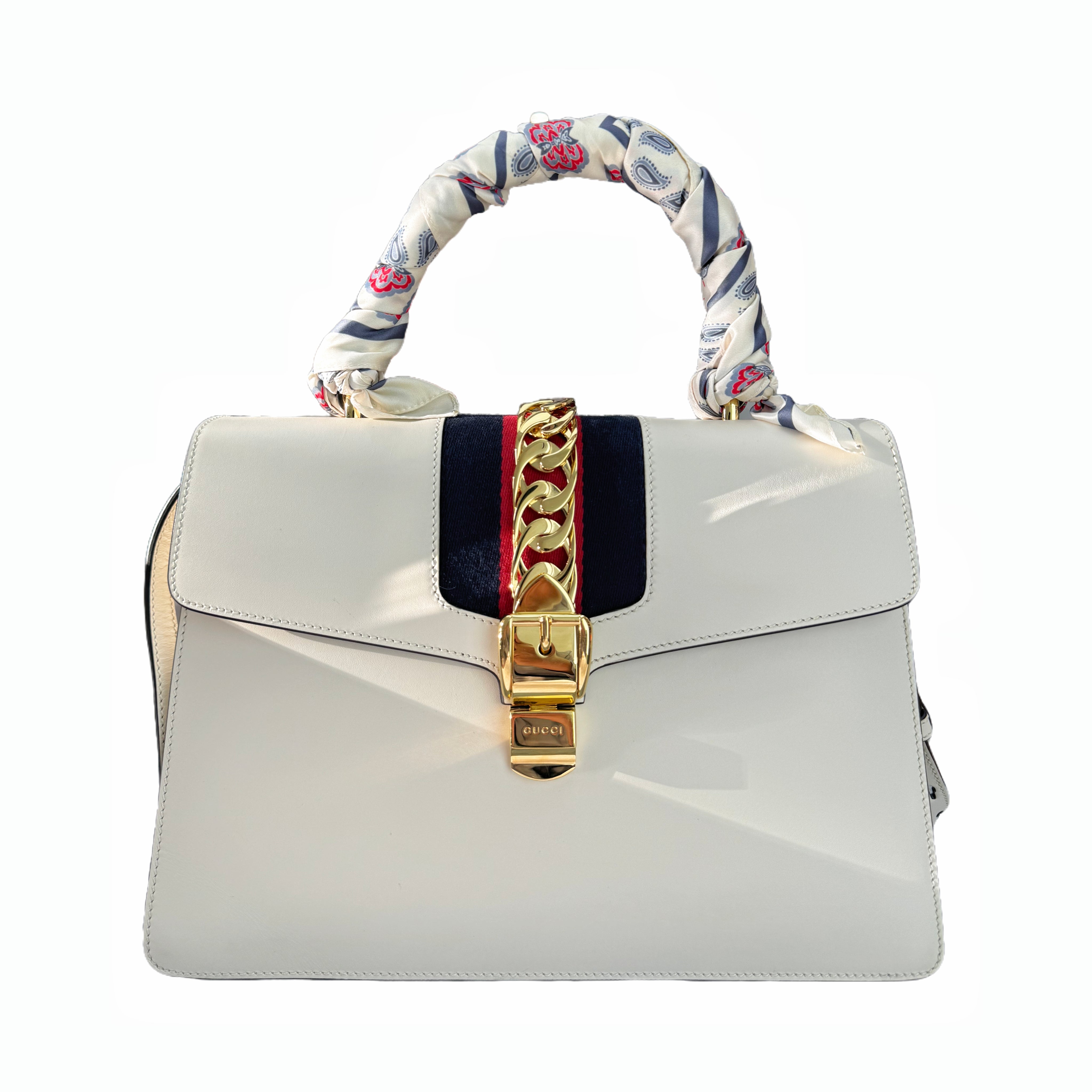 Gucci Sylvie Maxi Large Tote White