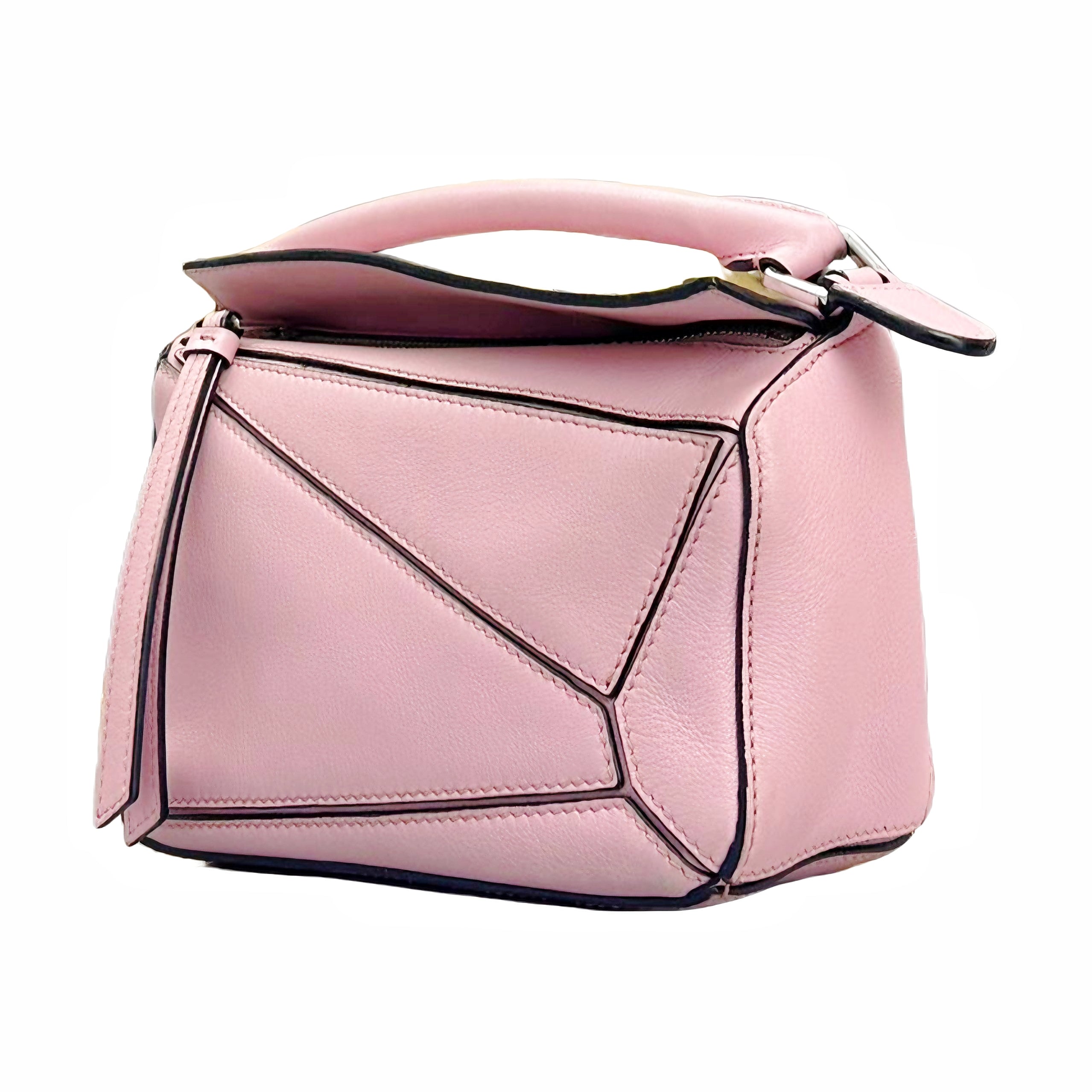 Loewe Mini Puzzle Bag in Classic Calfskin (Pink)