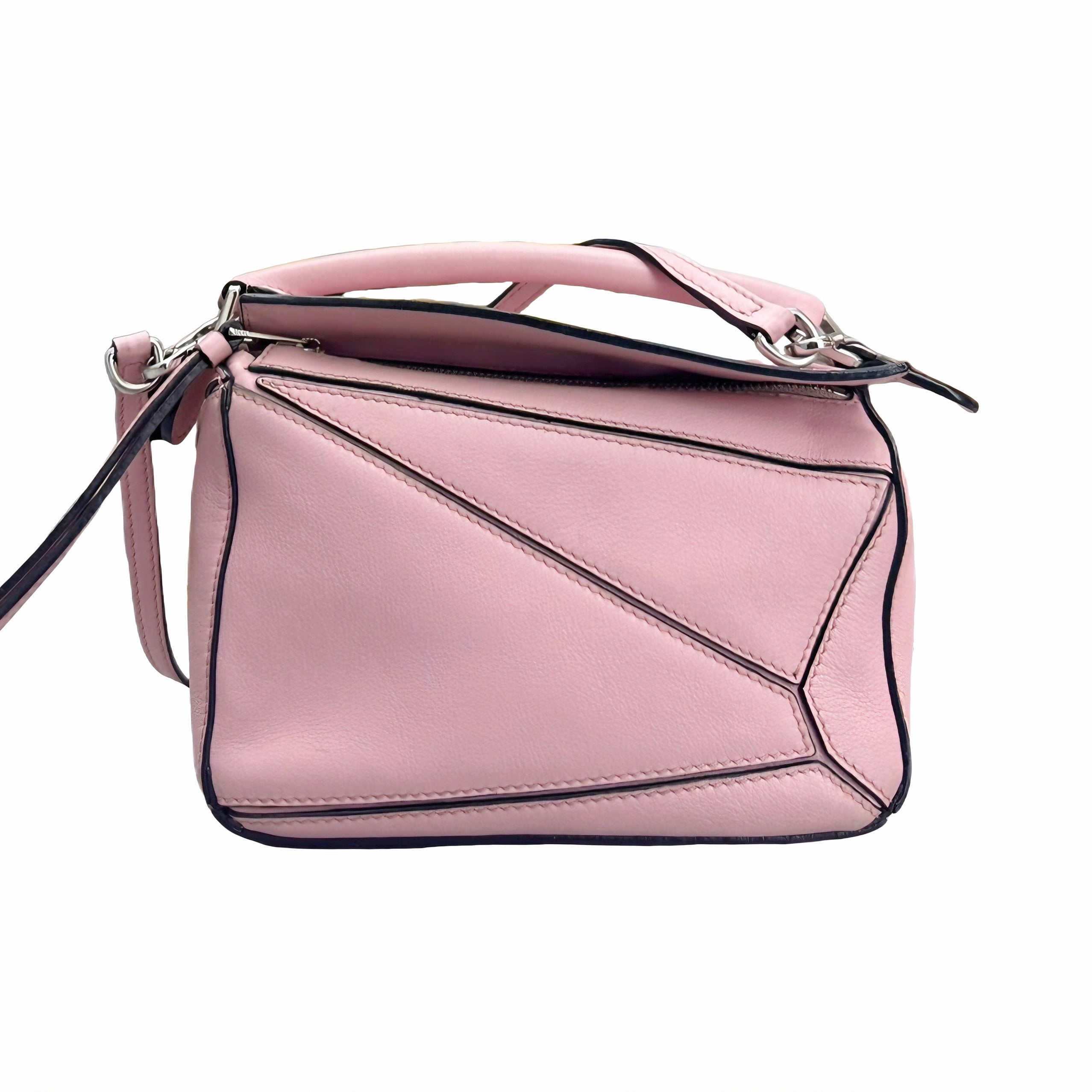 Loewe Mini Puzzle Bag in Classic Calfskin (Pink)