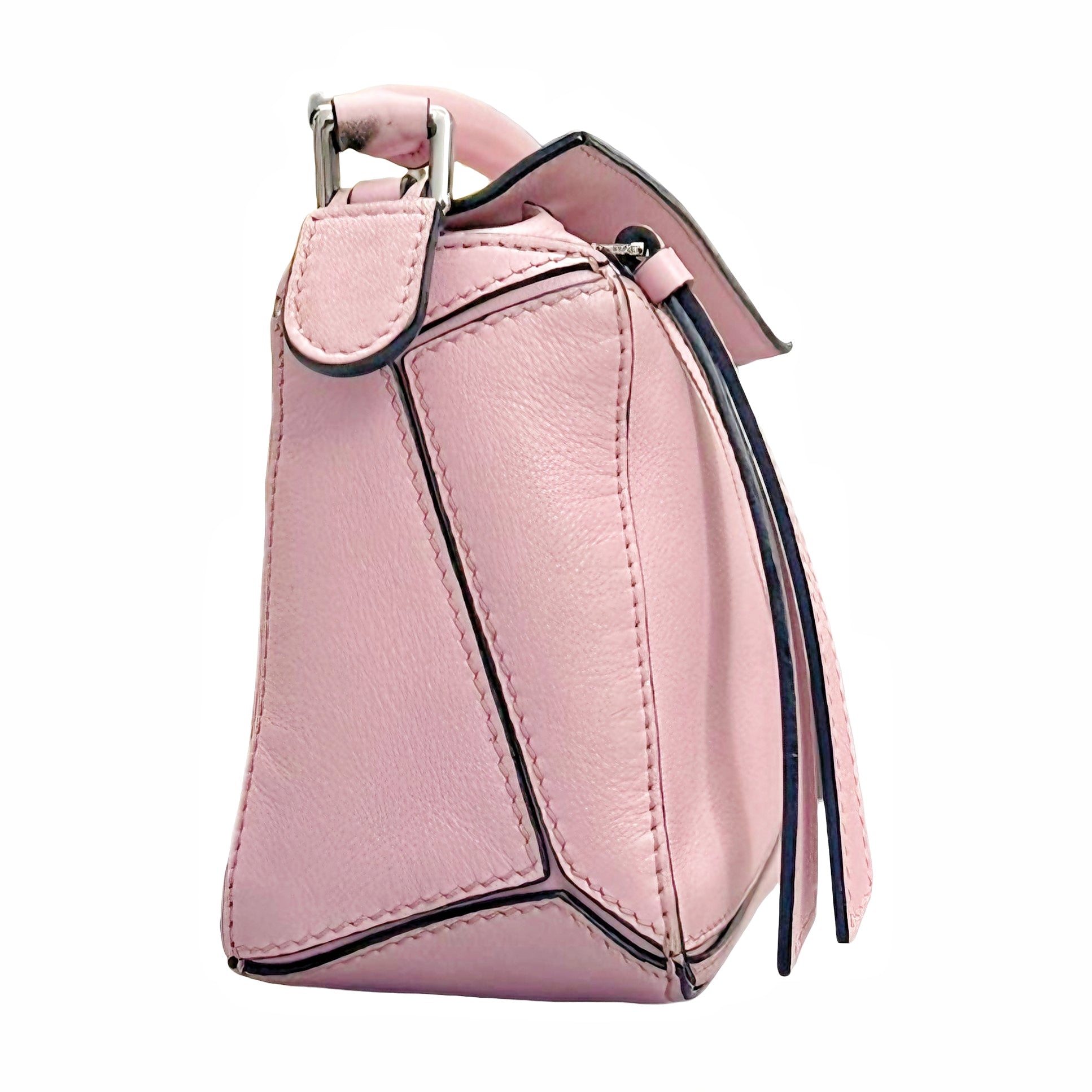 Loewe Mini Puzzle Bag in Classic Calfskin (Pink)