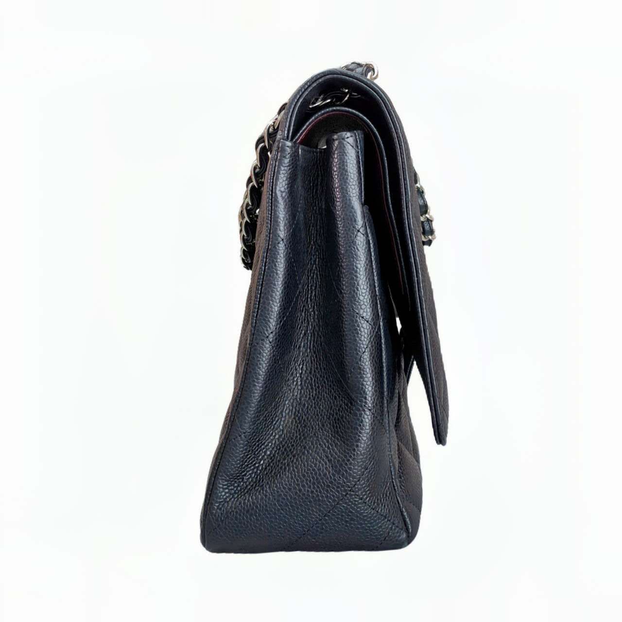 CHANEL Classic Double Flap Maxi Black Calfskin