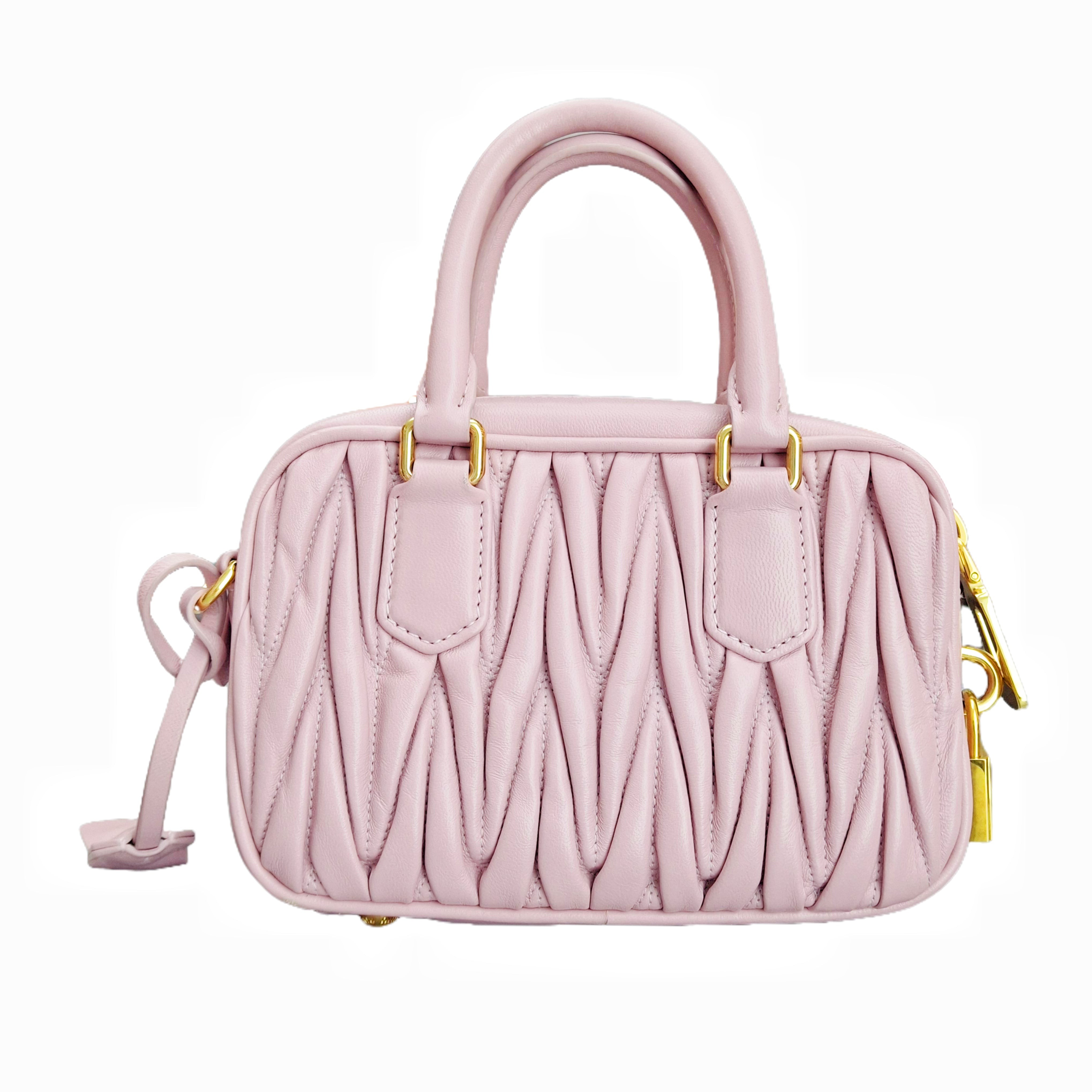 Miu Miu Pink Arcadie Matelassé Nappa Leather Bag