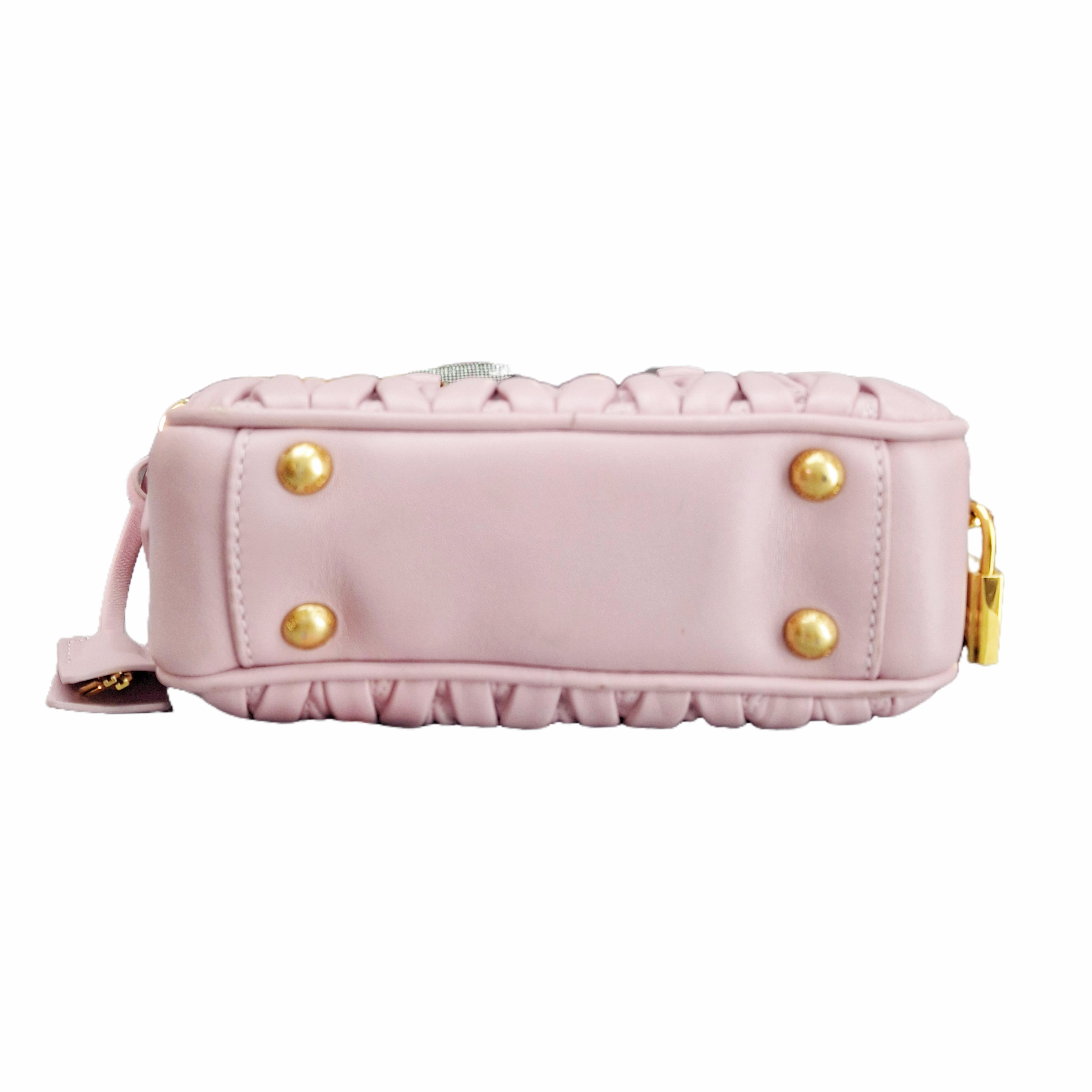 Miu Miu Pink Arcadie Matelassé Nappa Leather Bag