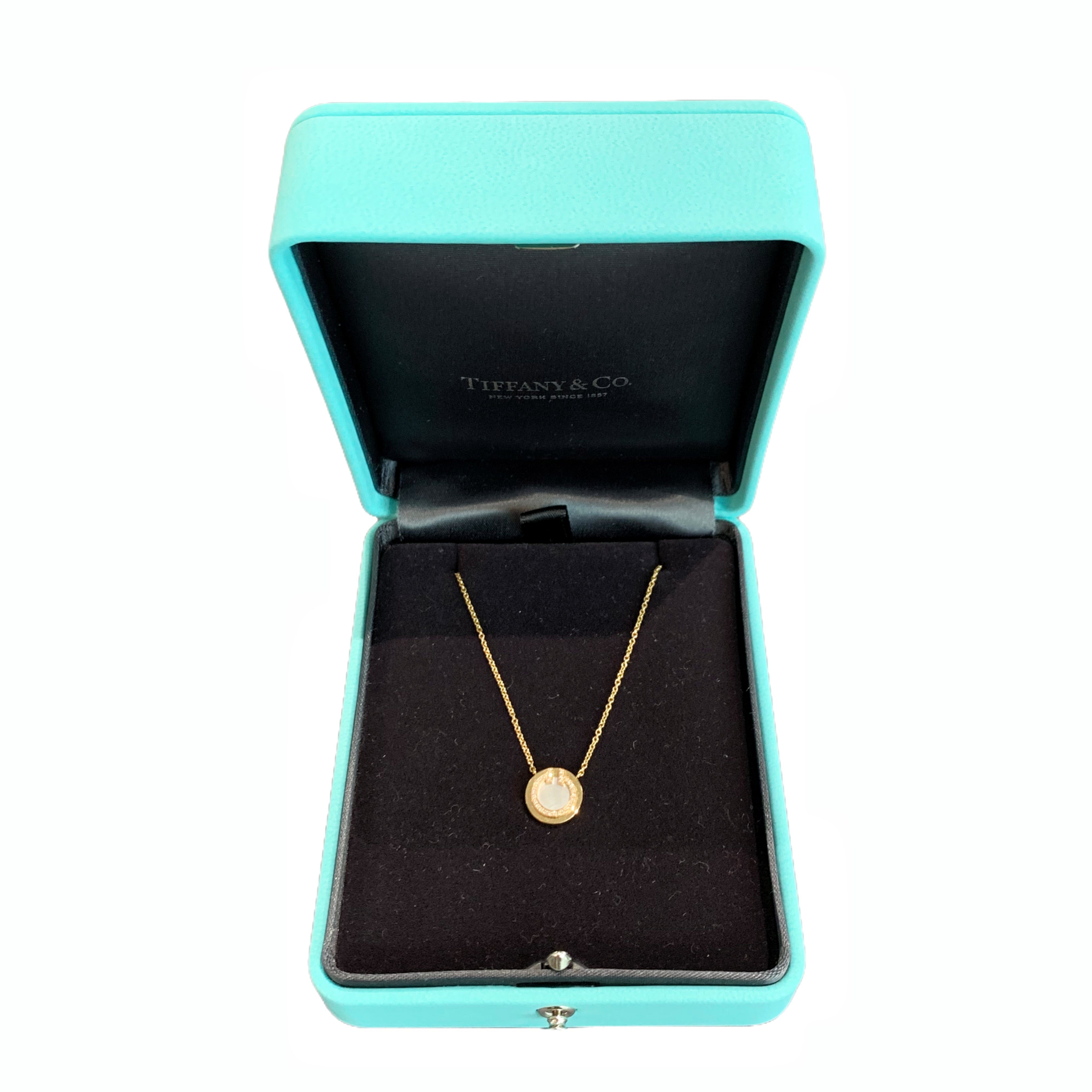 TIFFANY& CO Tiffany T Diamond and Mother-of-pearl Circle Pendant (Rose Gold)