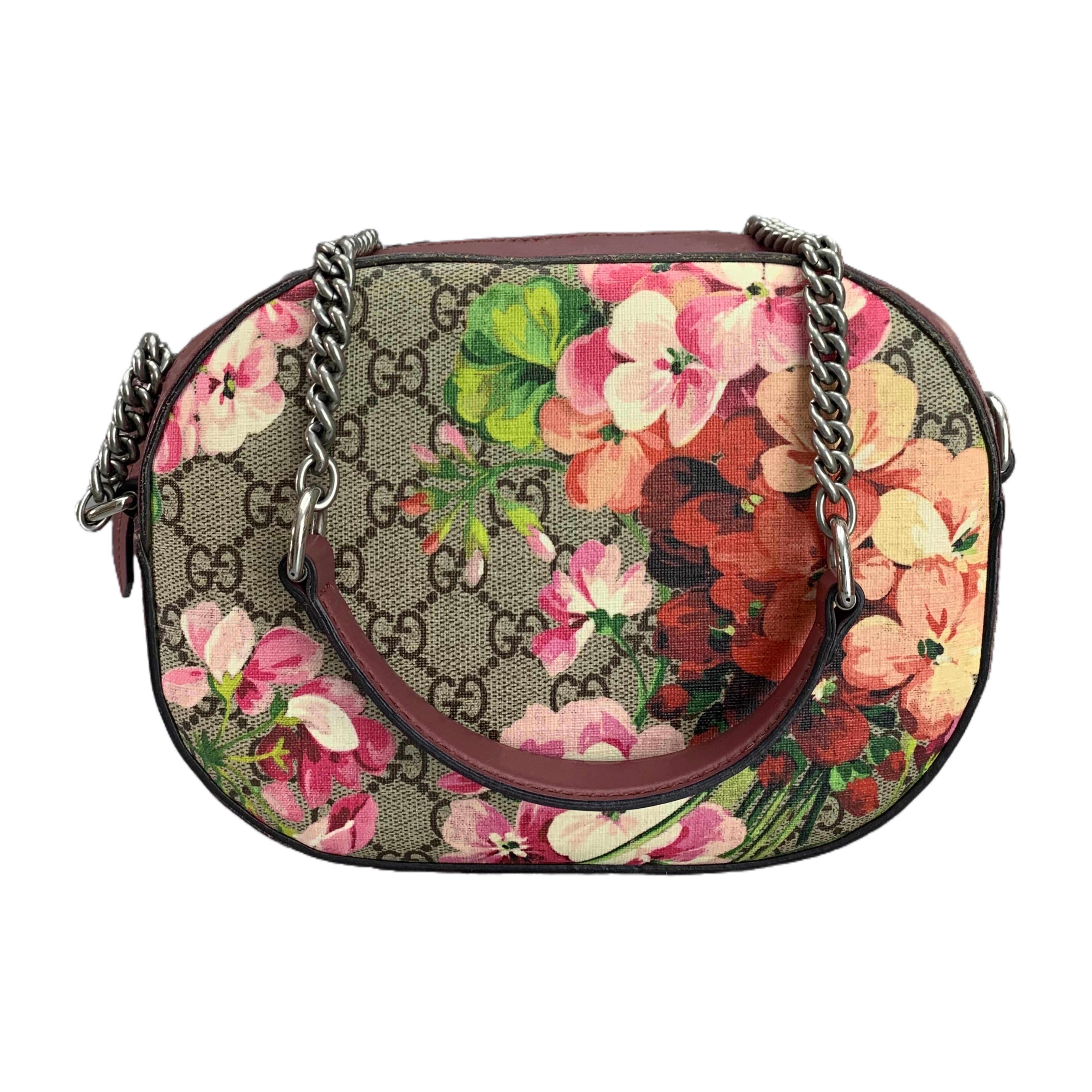 GUCCI GG Supreme Blooms Mini Chain Crossbody