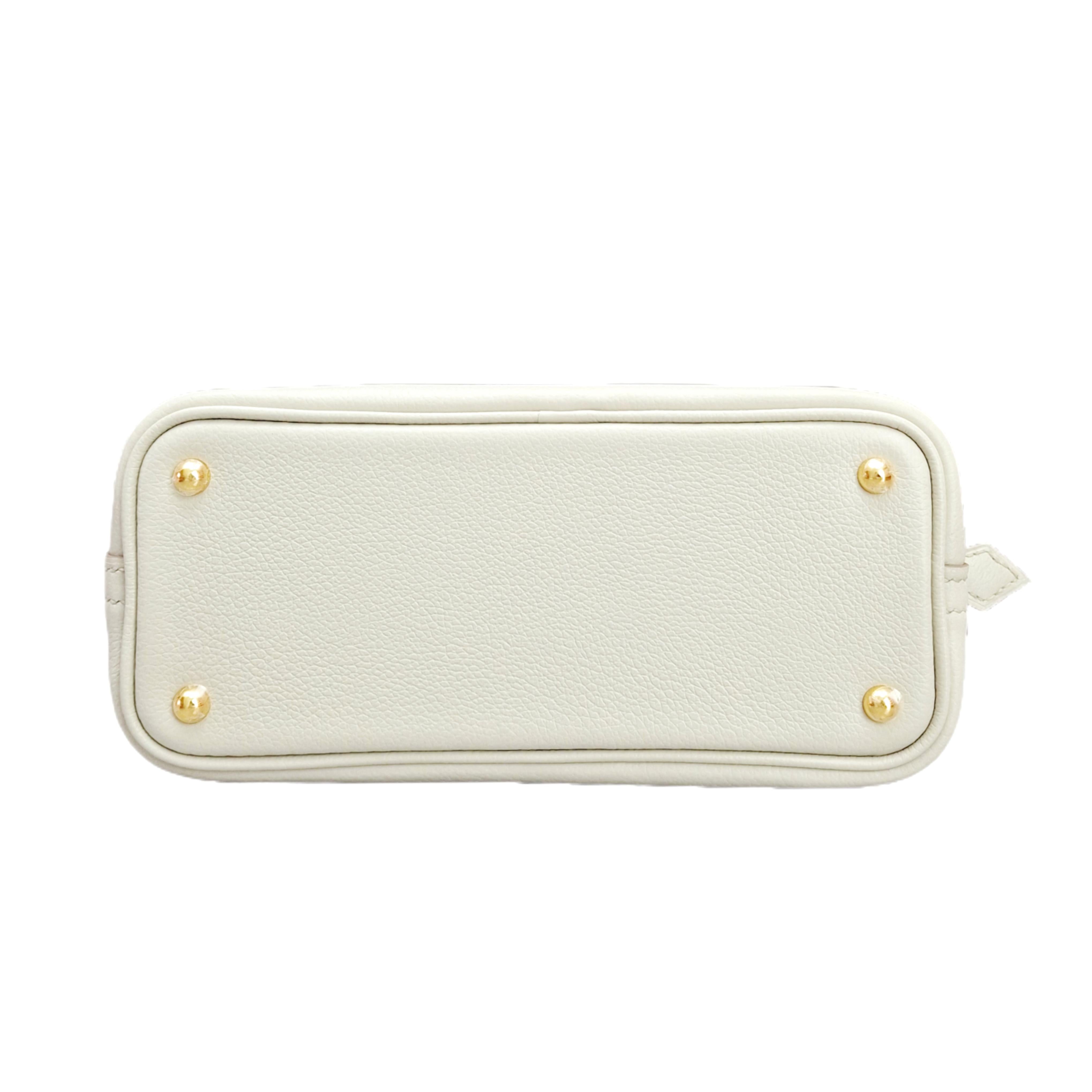 HERMÈS Mini Bolide 27 Bag Evercolor Nata(White) B Stamp