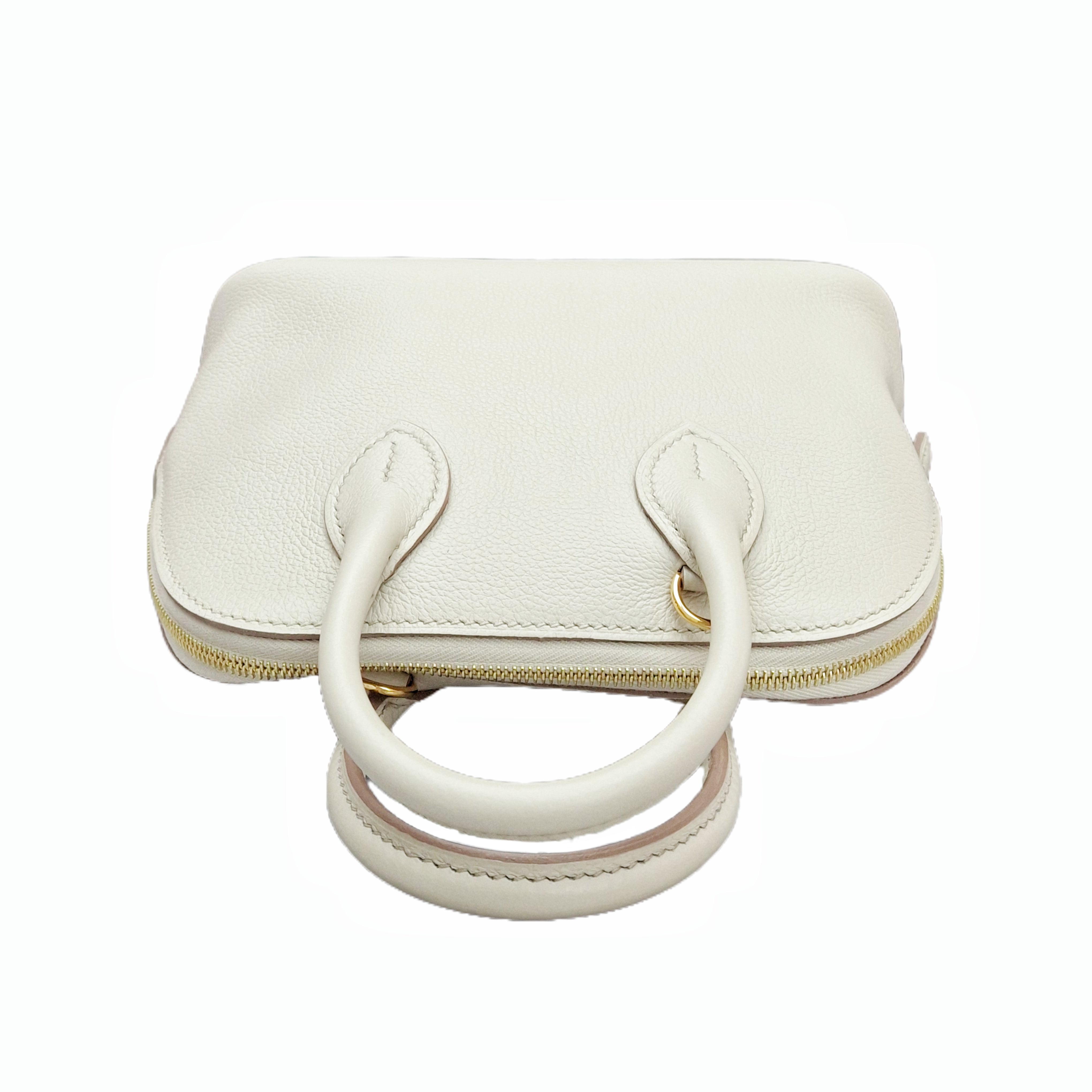 HERMÈS Mini Bolide 27 Bag Evercolor Nata(White) B Stamp