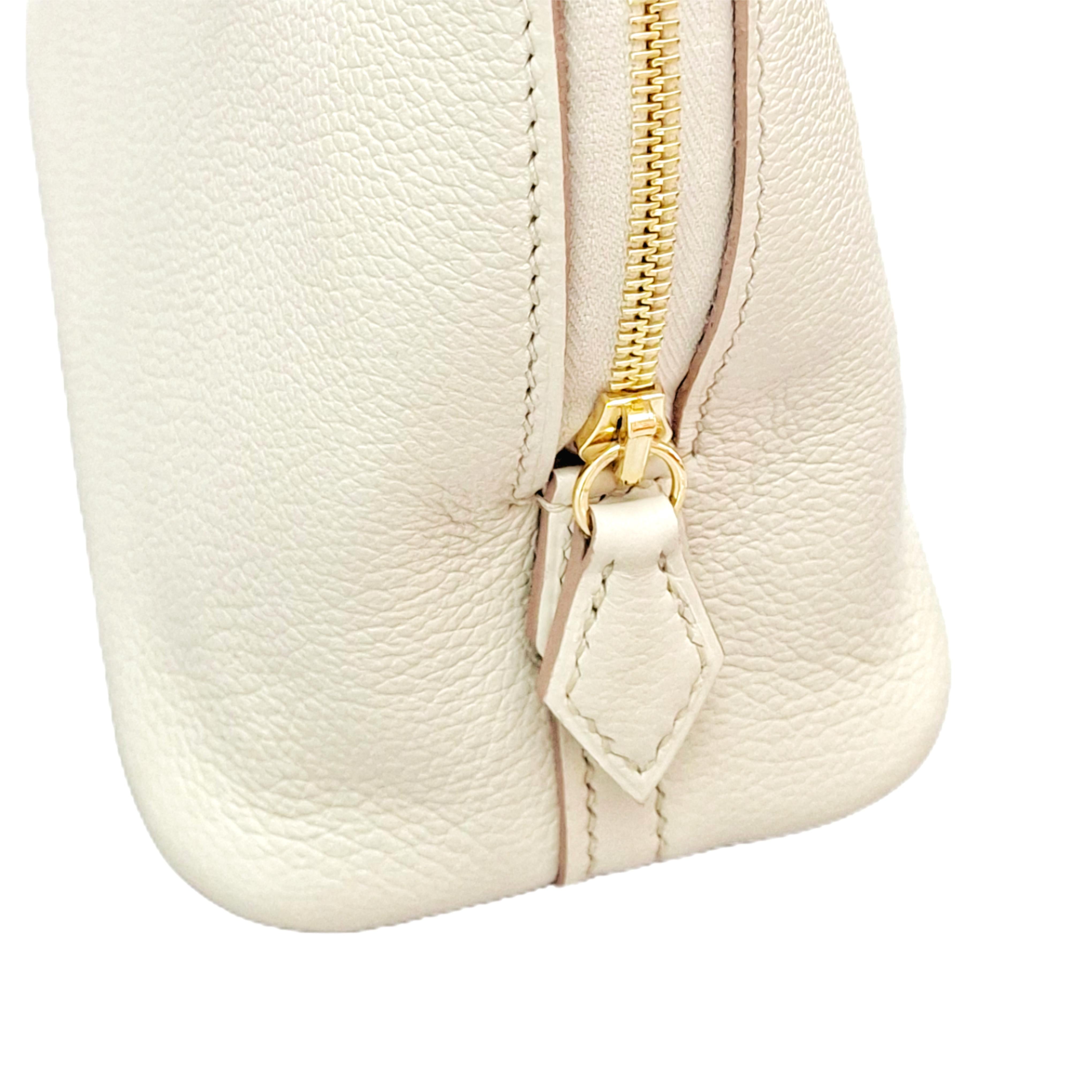 HERMÈS Mini Bolide 27 Bag Evercolor Nata(White) B Stamp