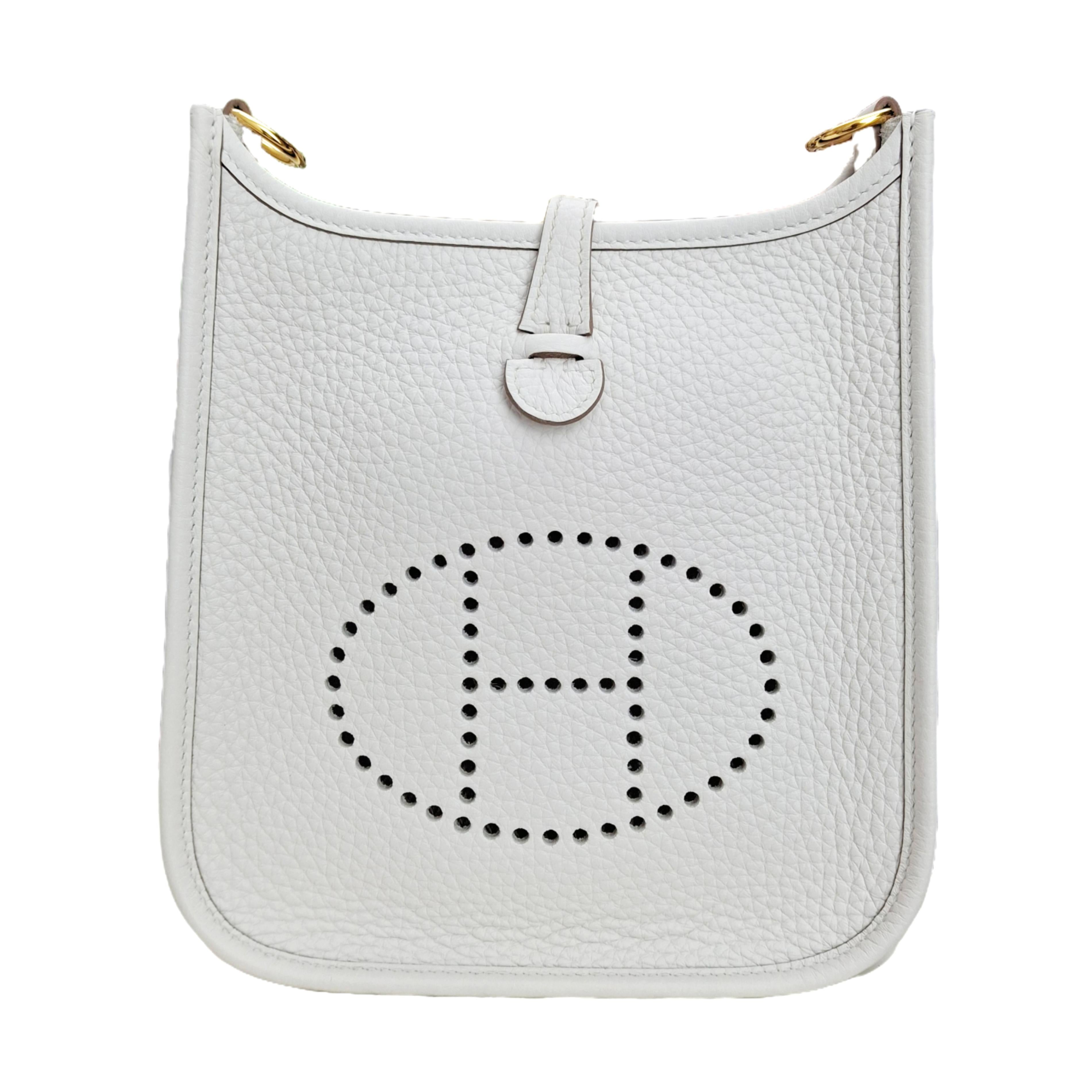 HERMÈS MINI EVELYNE BUCKLE Gris Pale (Gray Beige) B Stamp