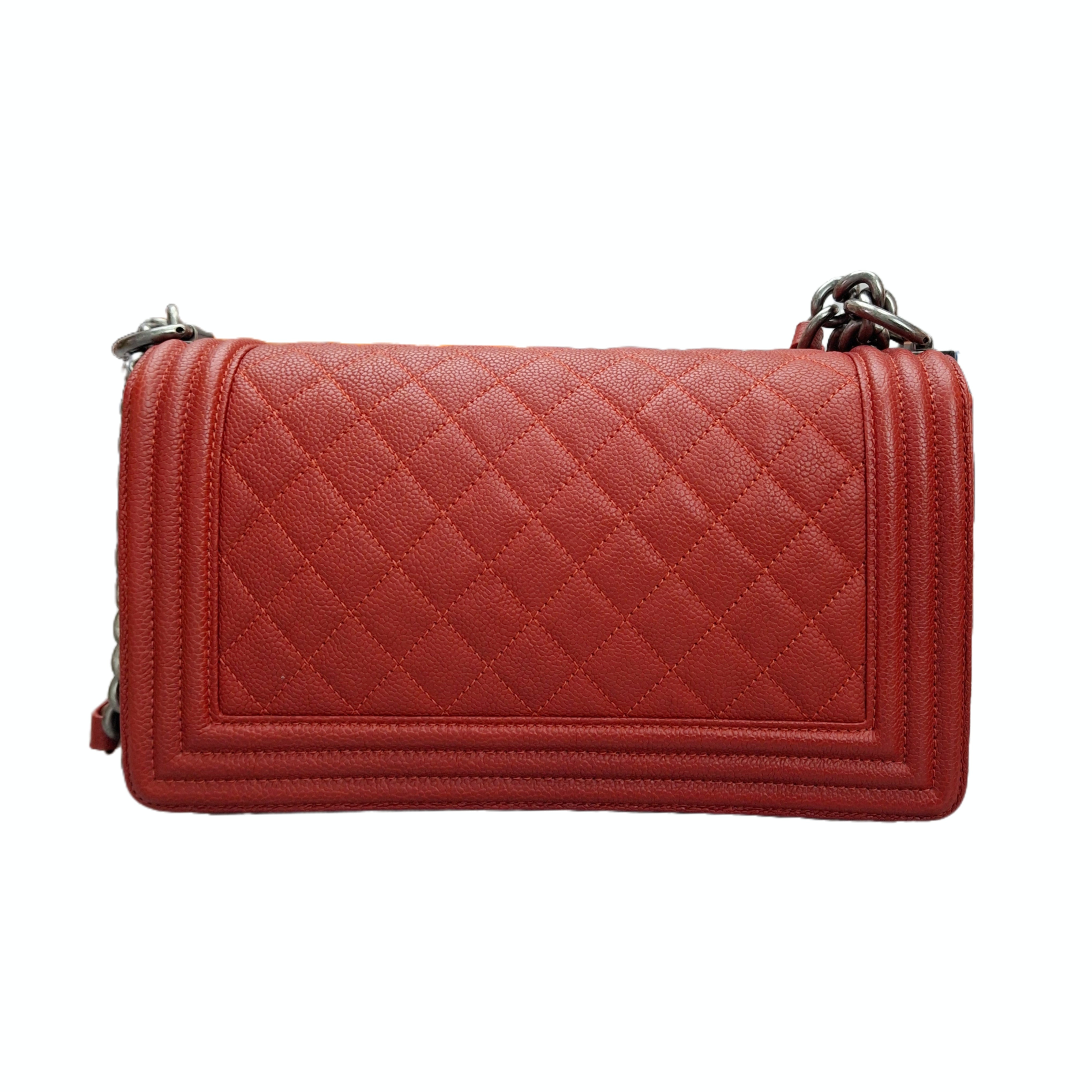 CHANEL Leboy Medium BAG Lambskin Chain Shoulder Bag (Red)