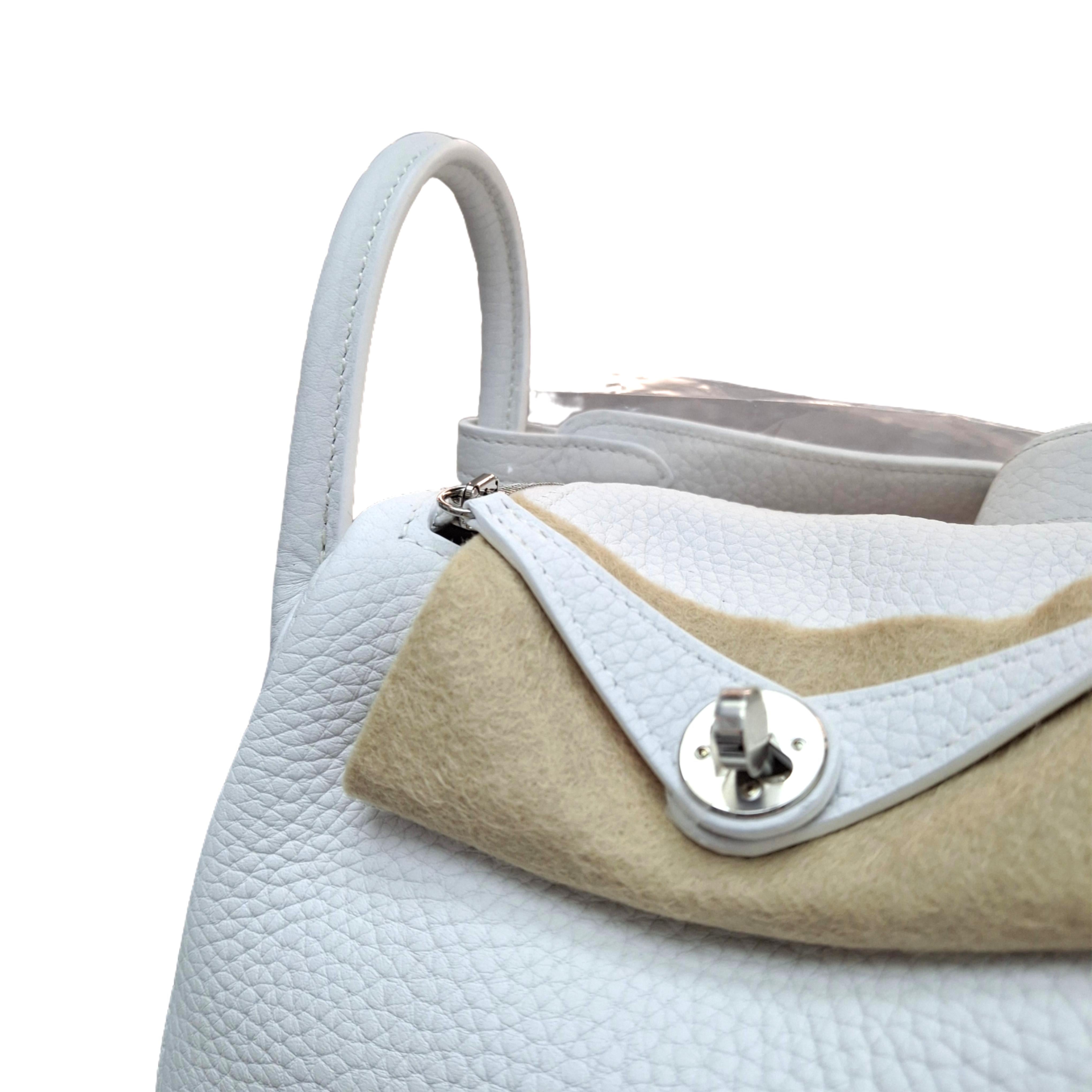 Hermès mini Lindy White Taurillon Clemence