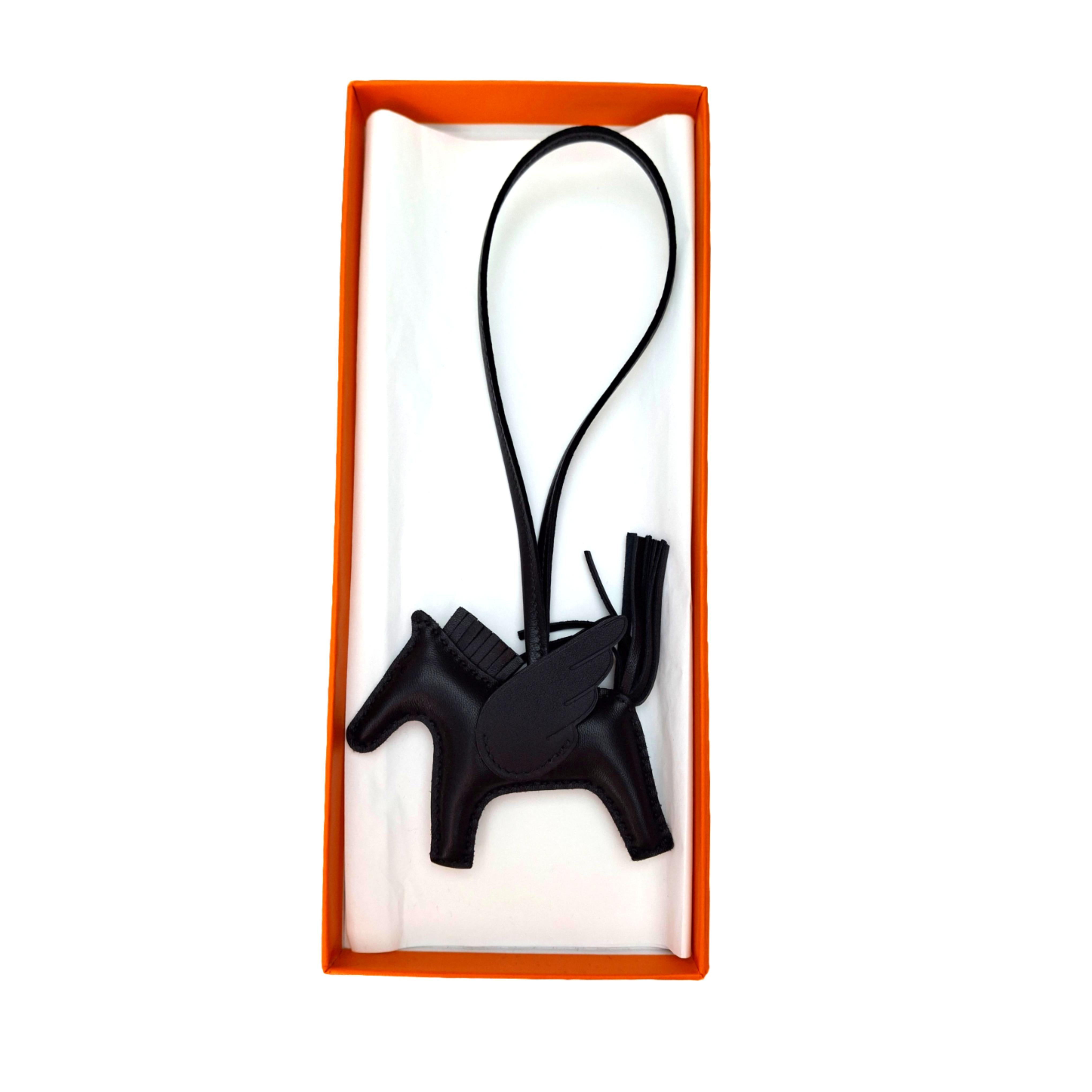 HERMÈS Rodeo Pegase PM Bag Charm (So Black) U stamp