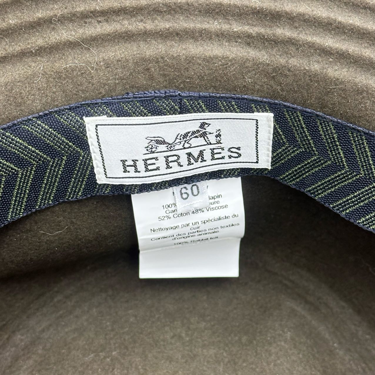 HERMÈS Dalton Bucket Hat (Dark Green) 60