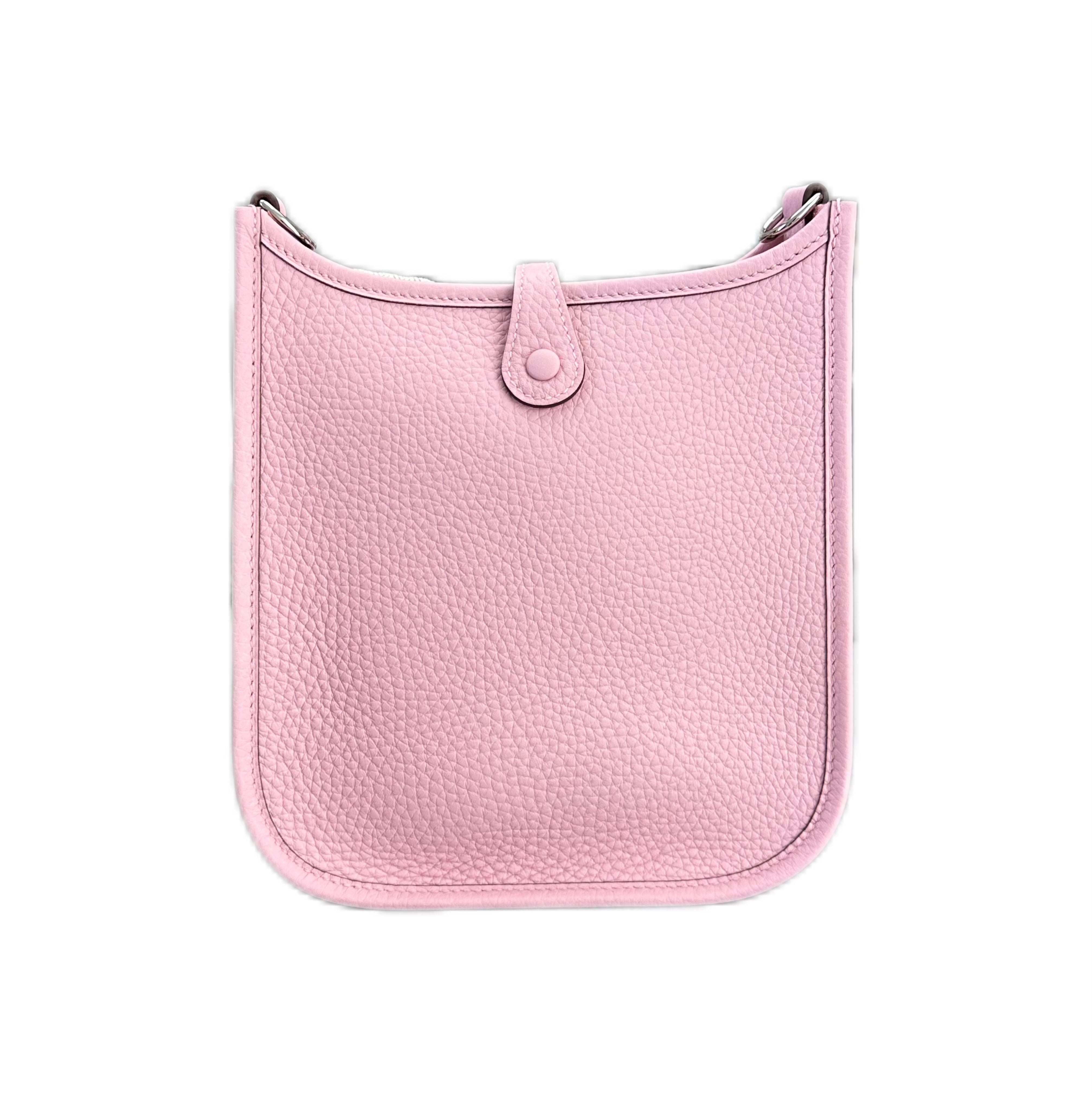 HERMÈS MINI EVELYNE BUCKLE Rose Sakura (Light Pink) W STAMP