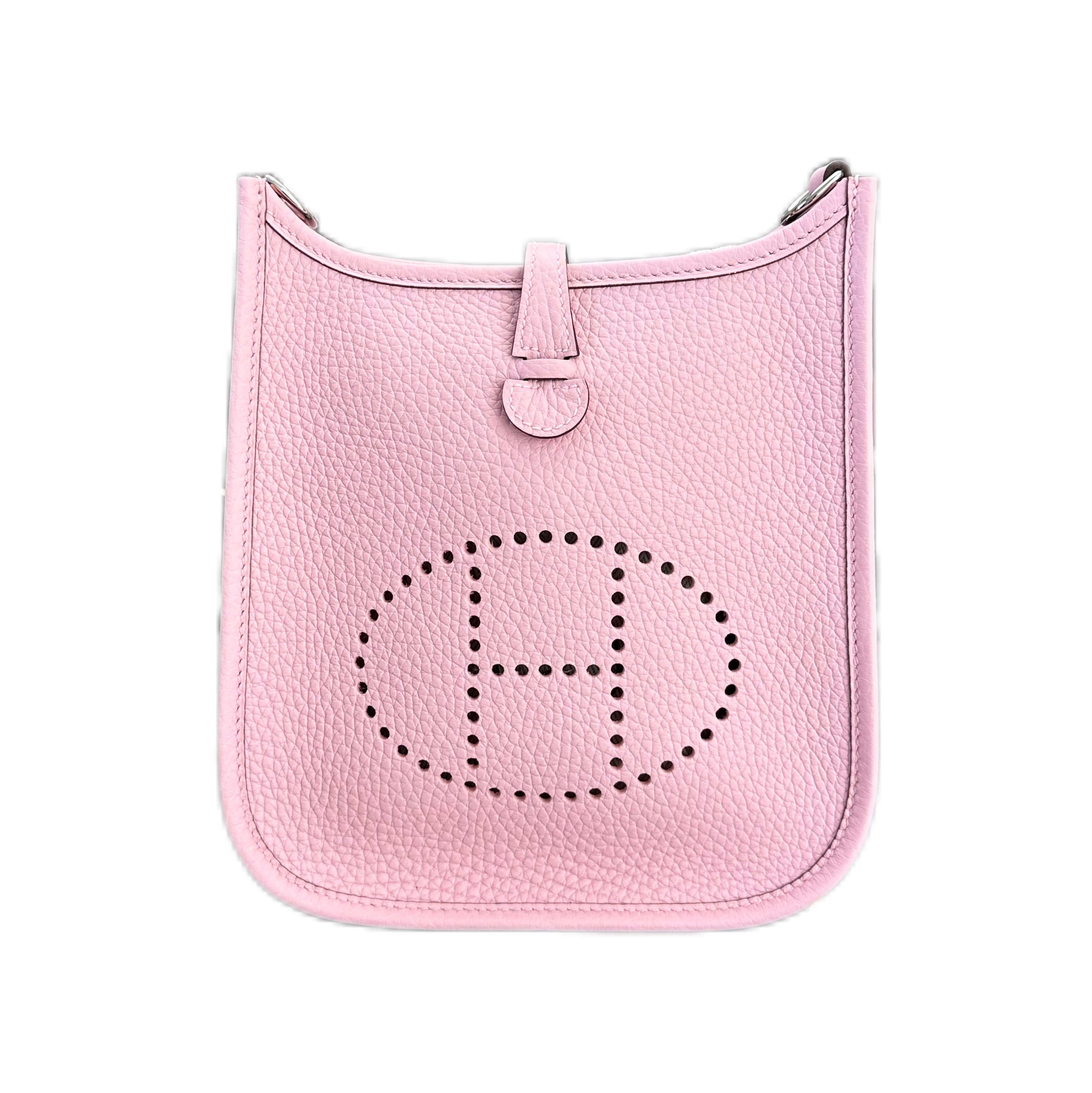 HERMÈS MINI EVELYNE BUCKLE Rose Sakura (Light Pink) W STAMP