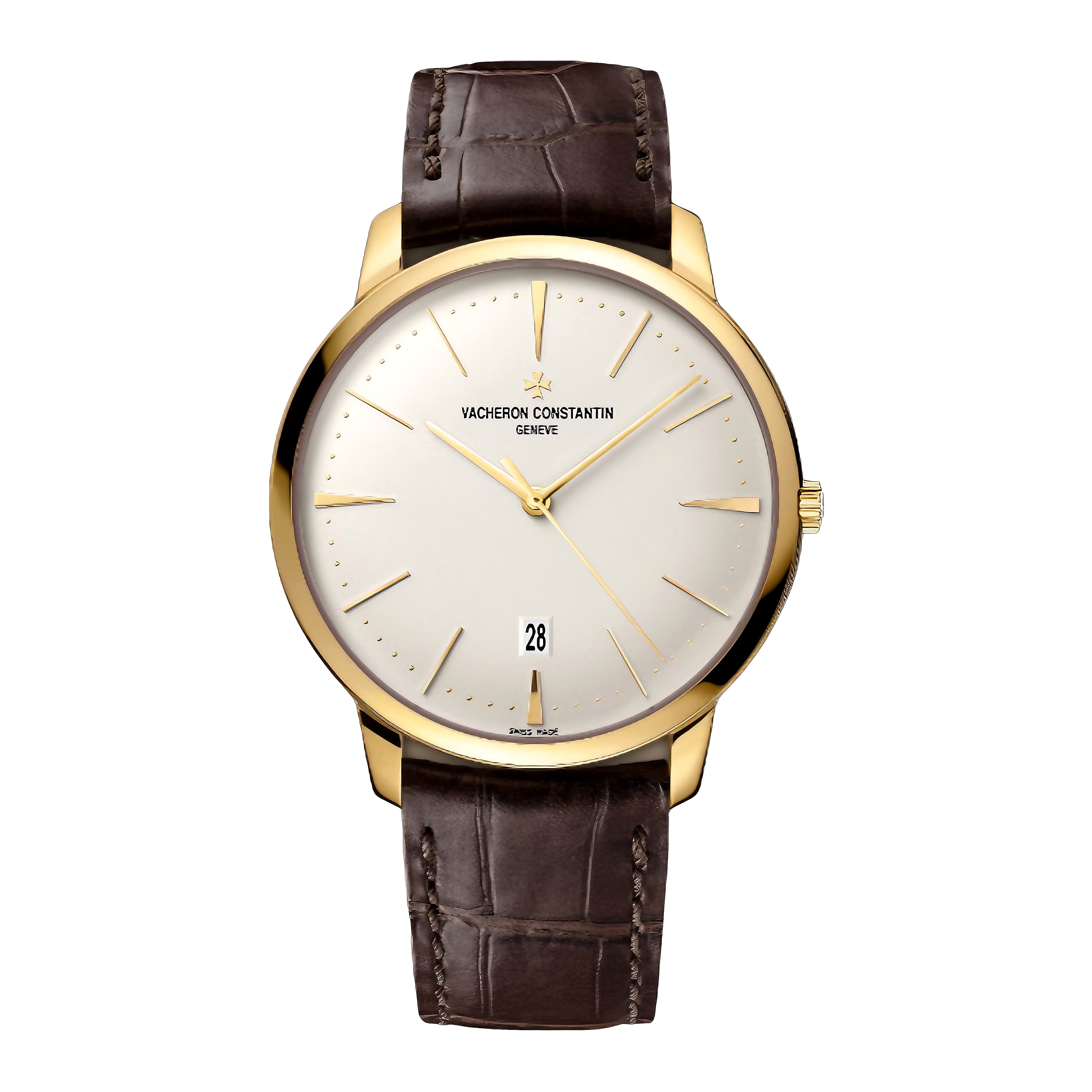 VACHERON CONSTANTIN 85180/000J-9231 PATRIMONY 40 Silver opaline dial, 18K Yellow Gold, Brown Alligator bracelet