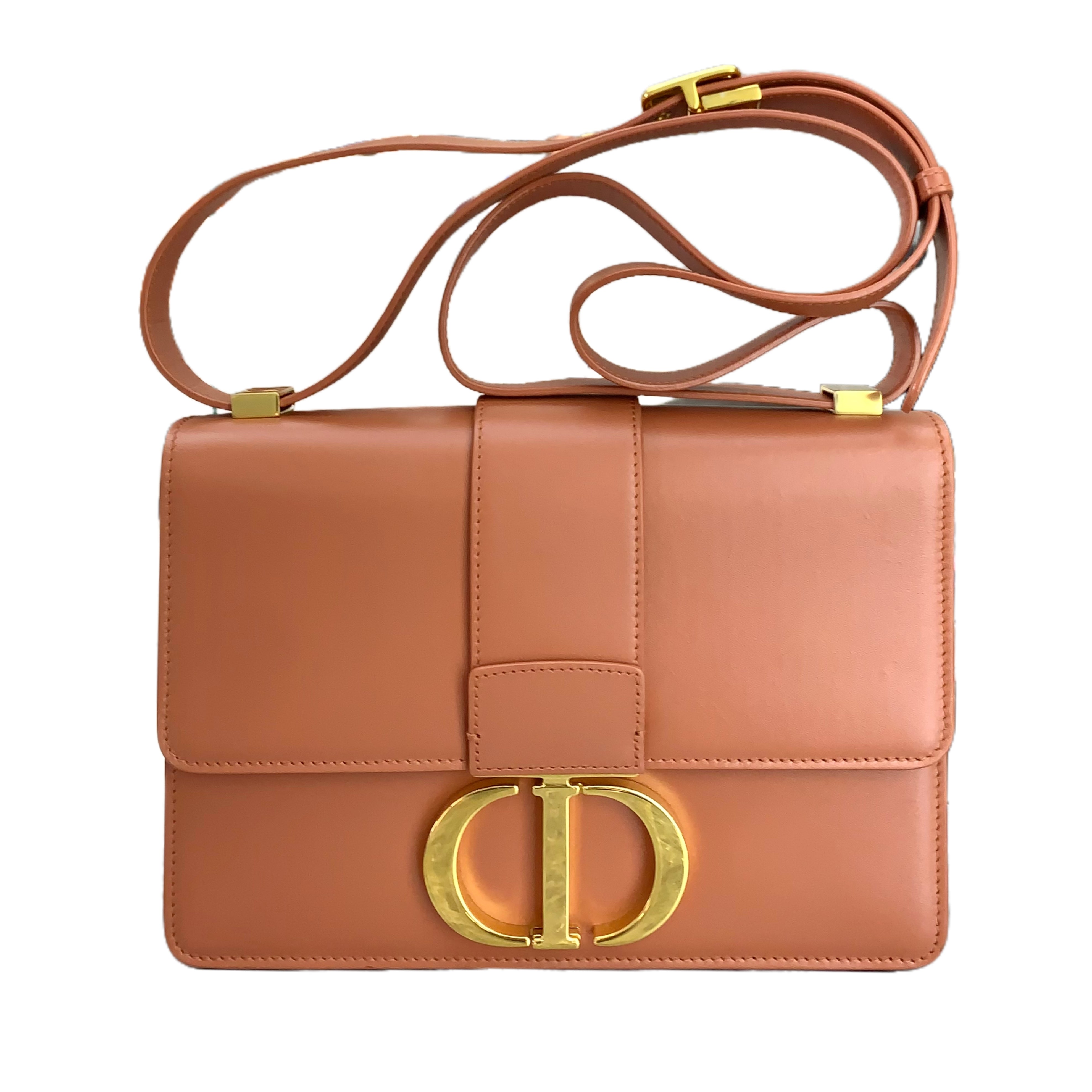 CHRISTIAN DIOR Leather 30 Montaigne Flap Crossbody Bag (Orange)