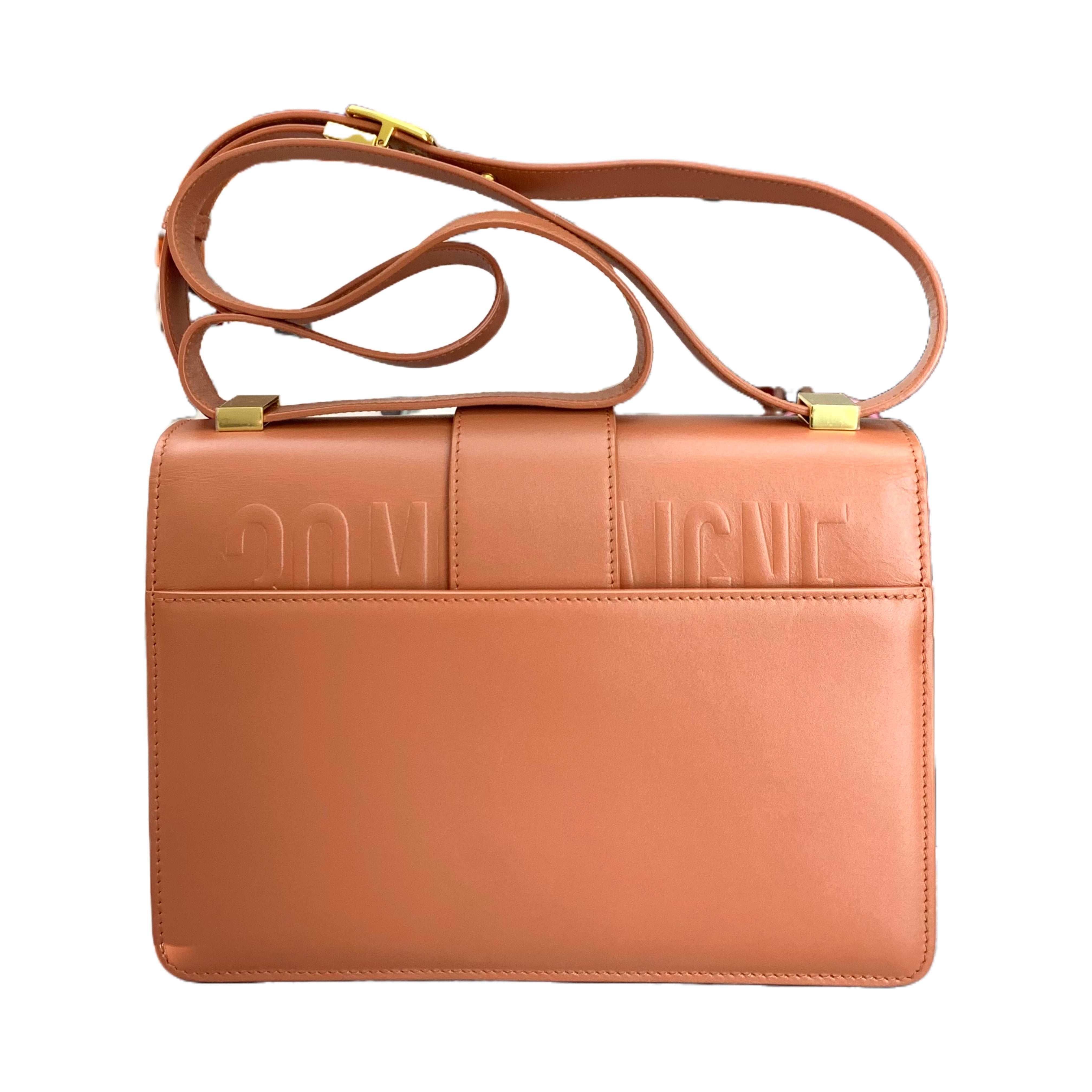 CHRISTIAN DIOR Leather 30 Montaigne Flap Crossbody Bag (Orange)