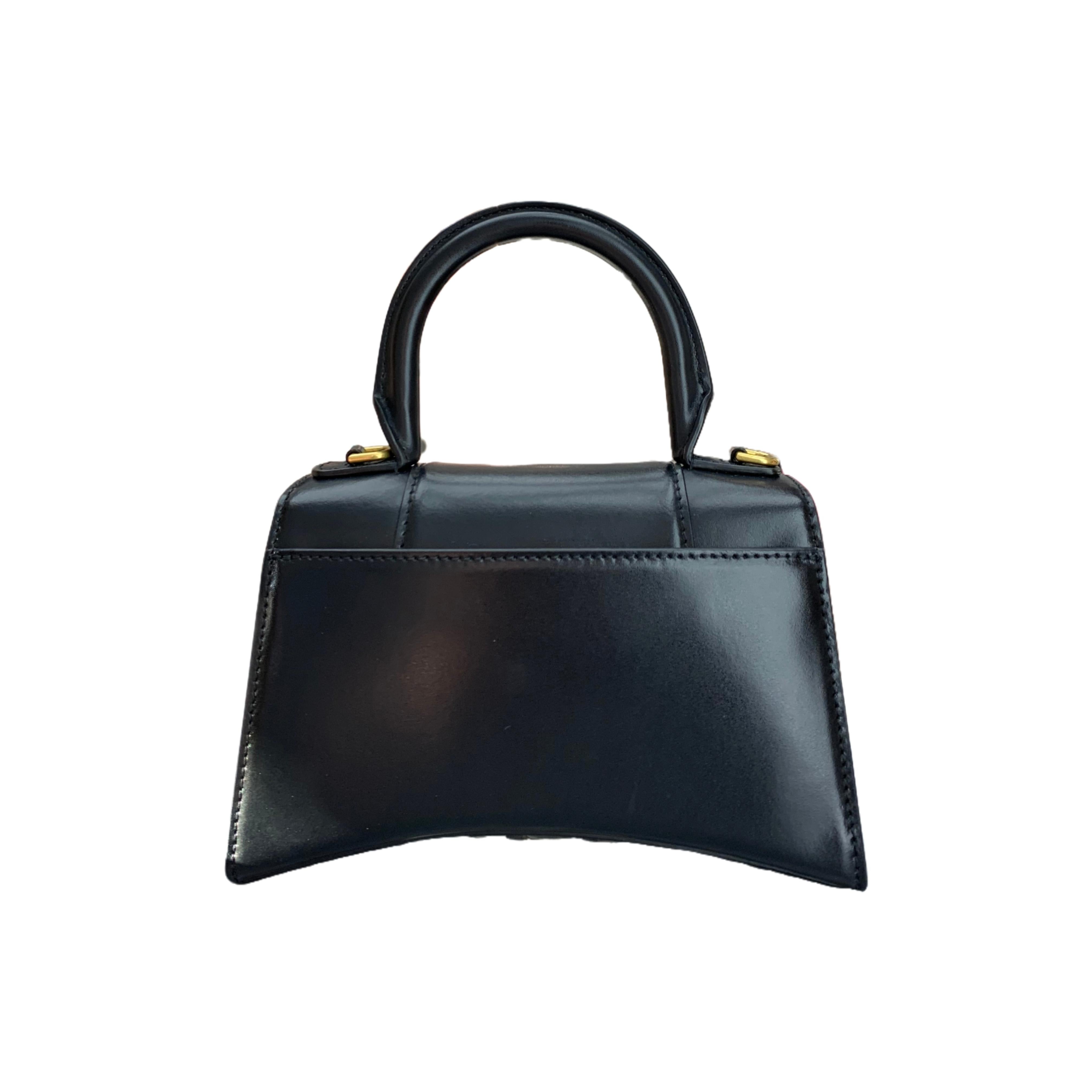 Balenciaga Hourglass Small Handbag Embossed in Black