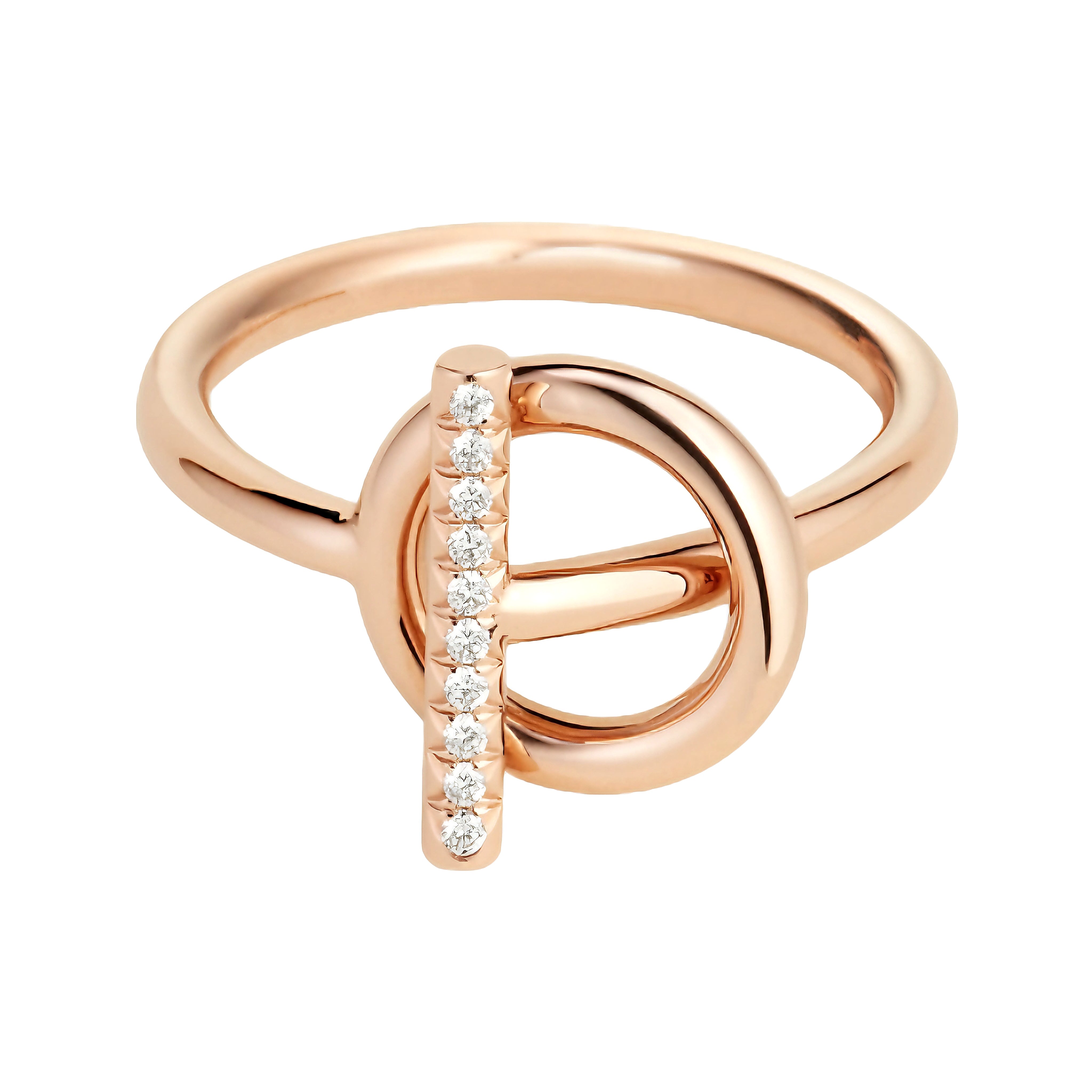 HERMÈS Echappee Hermes ring with Diamond (Rose Gold) small model