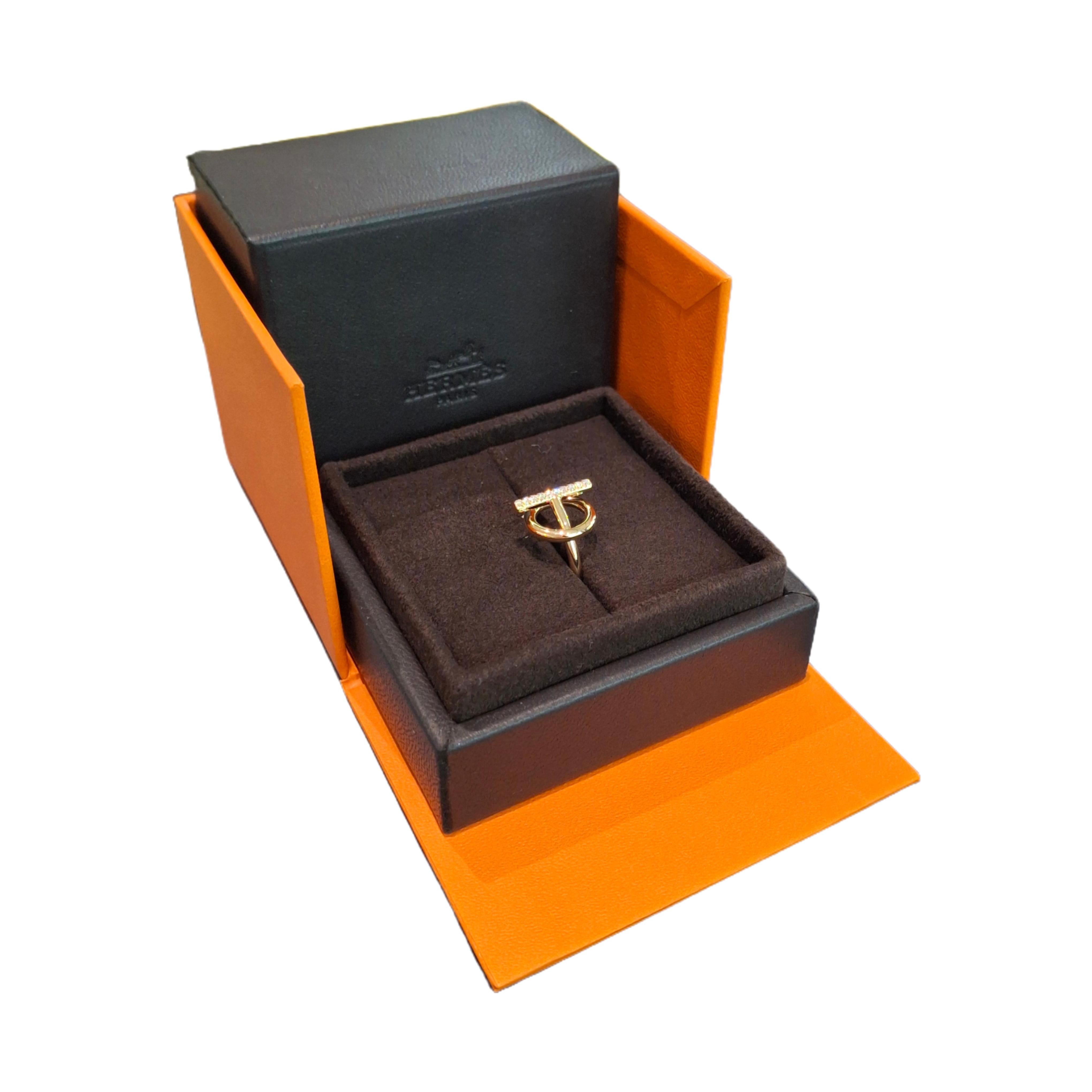 HERMÈS Echappee Hermes ring with Diamond (Rose Gold) small model