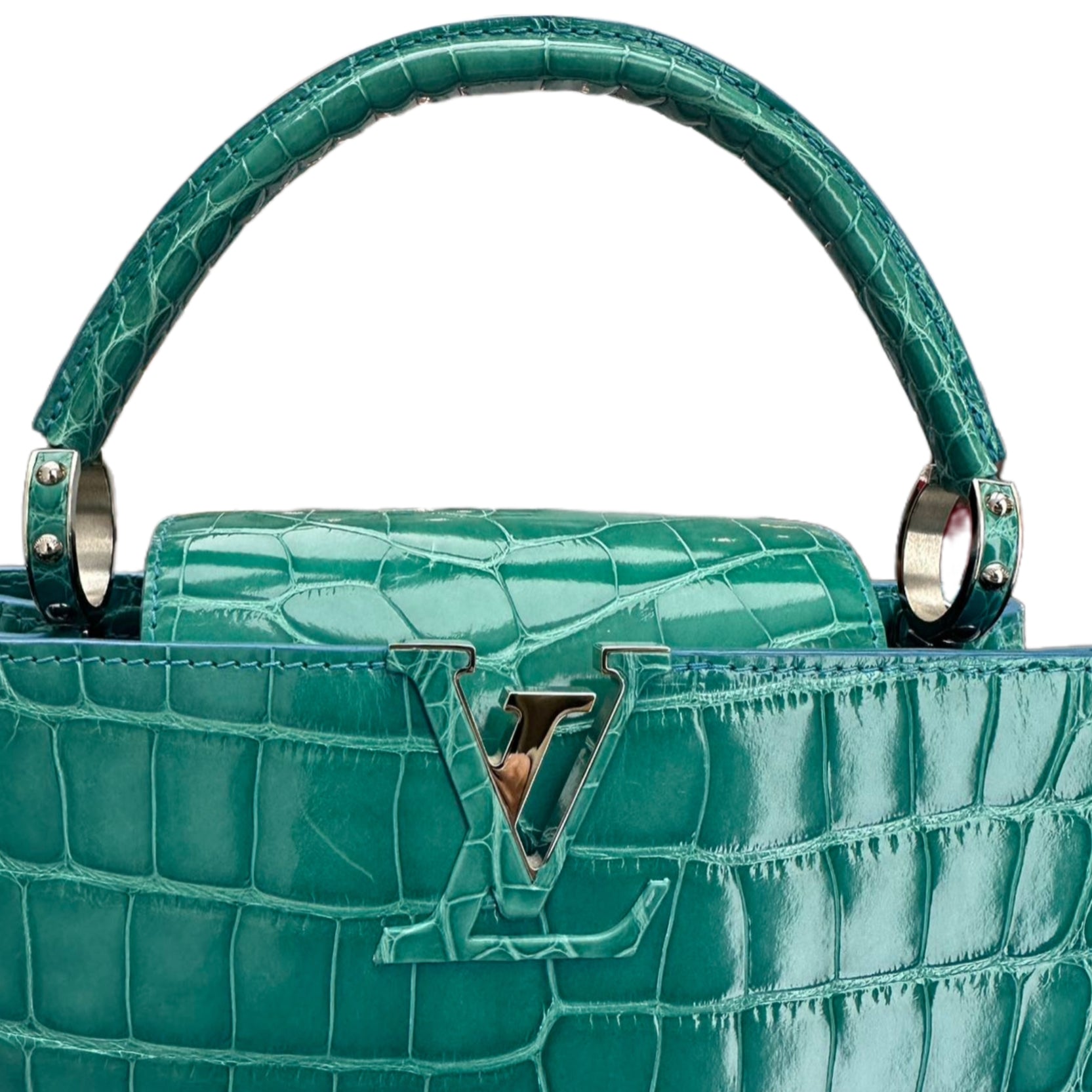 LOUIS VUITTON Capucines BB in Exotic Leather Emeraude (Empire Green)