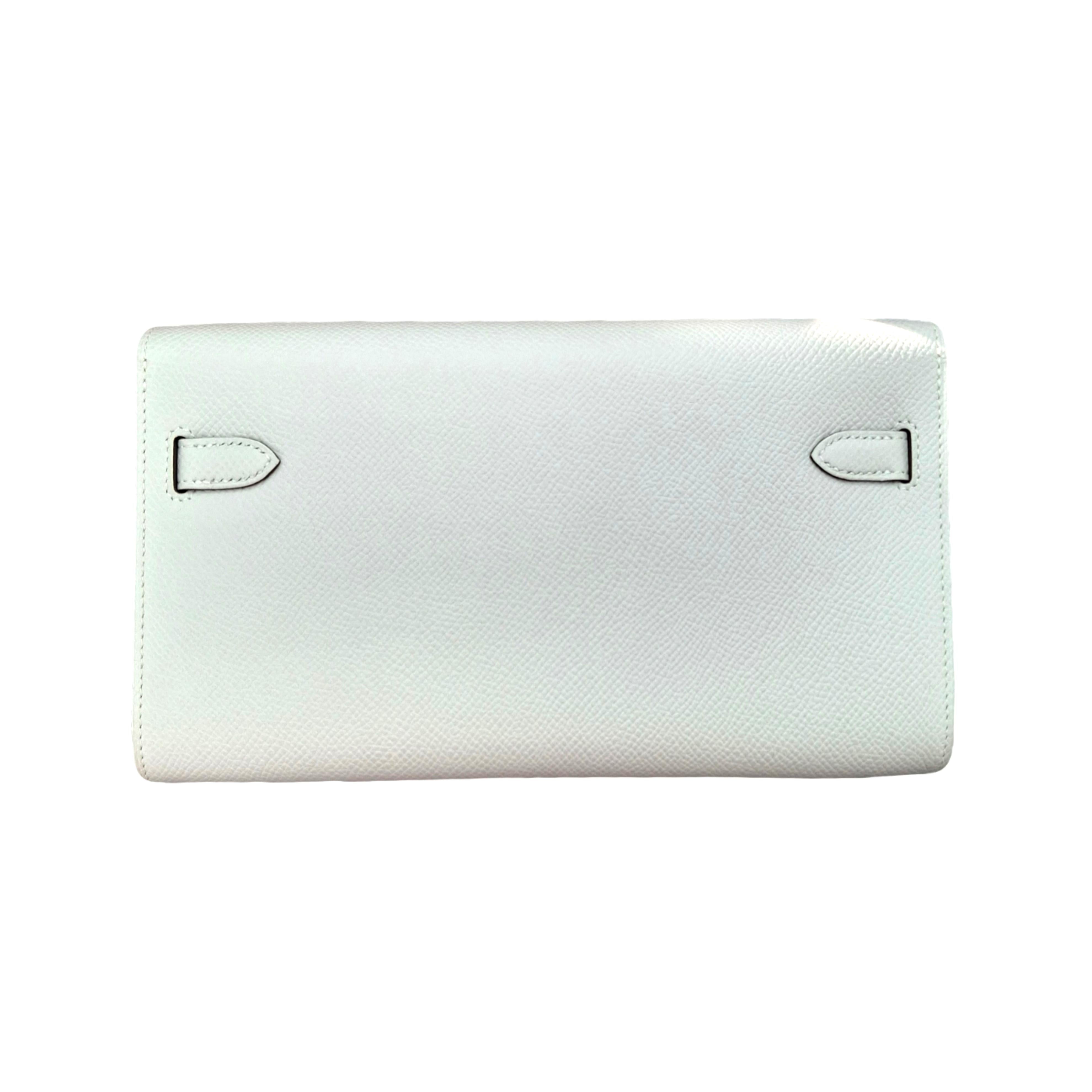 HERMÈS Kelly to go Wallet Epsom Leather SHW Nata (White) B Stamp