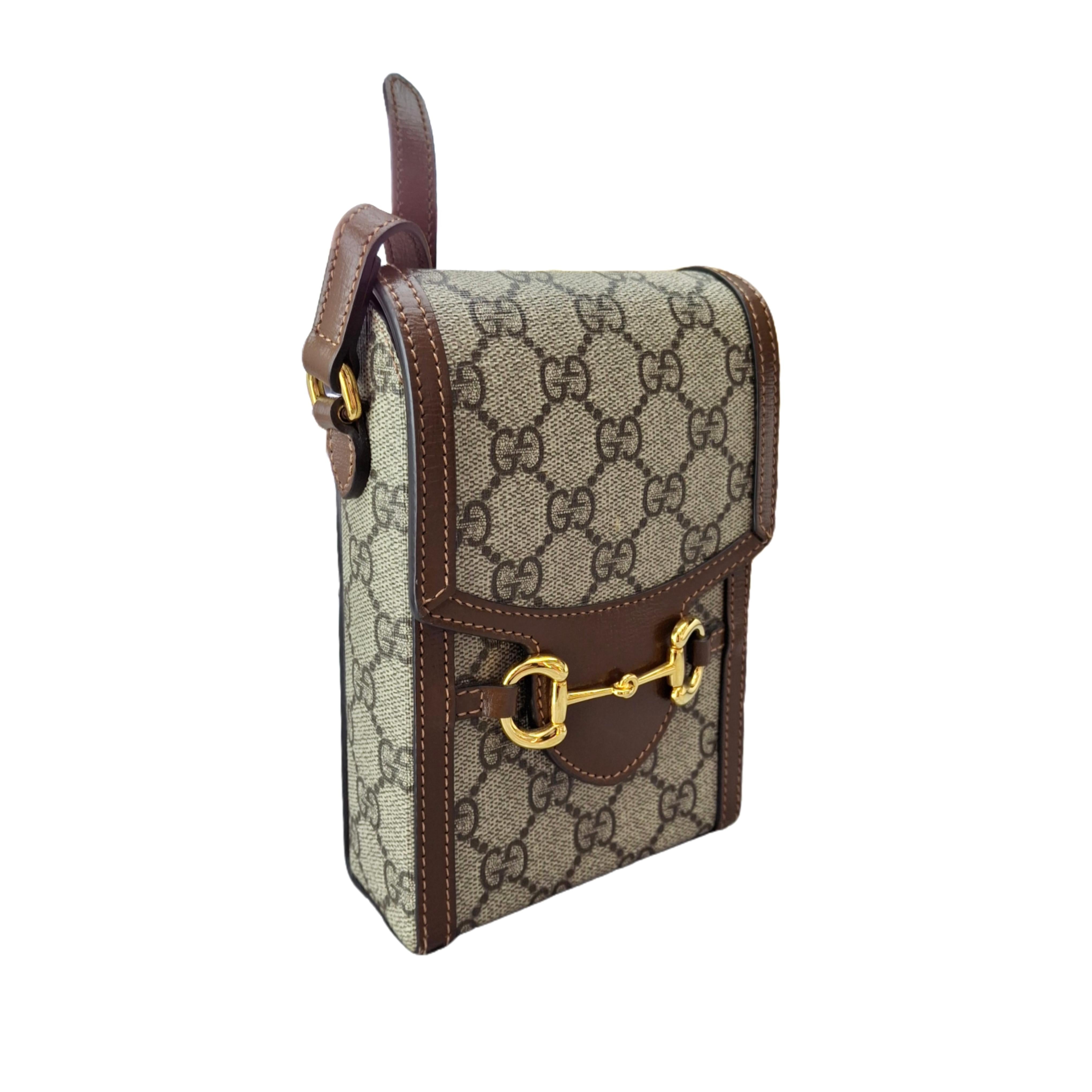 GUCCI Horsebit 1955 Mini Bag (Beige and ebony)