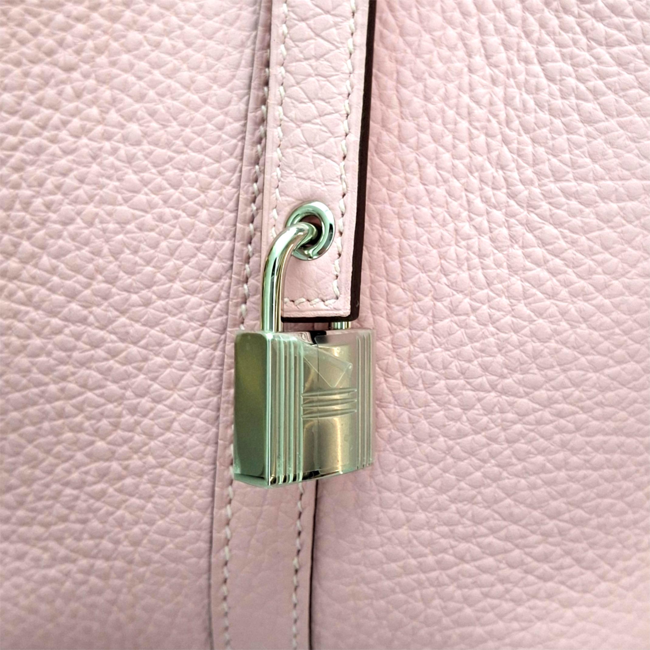 HERMÈS PICOTIN Lock 18 Silver Hardware Rose Sakura (Sakura Pink) U STAMP