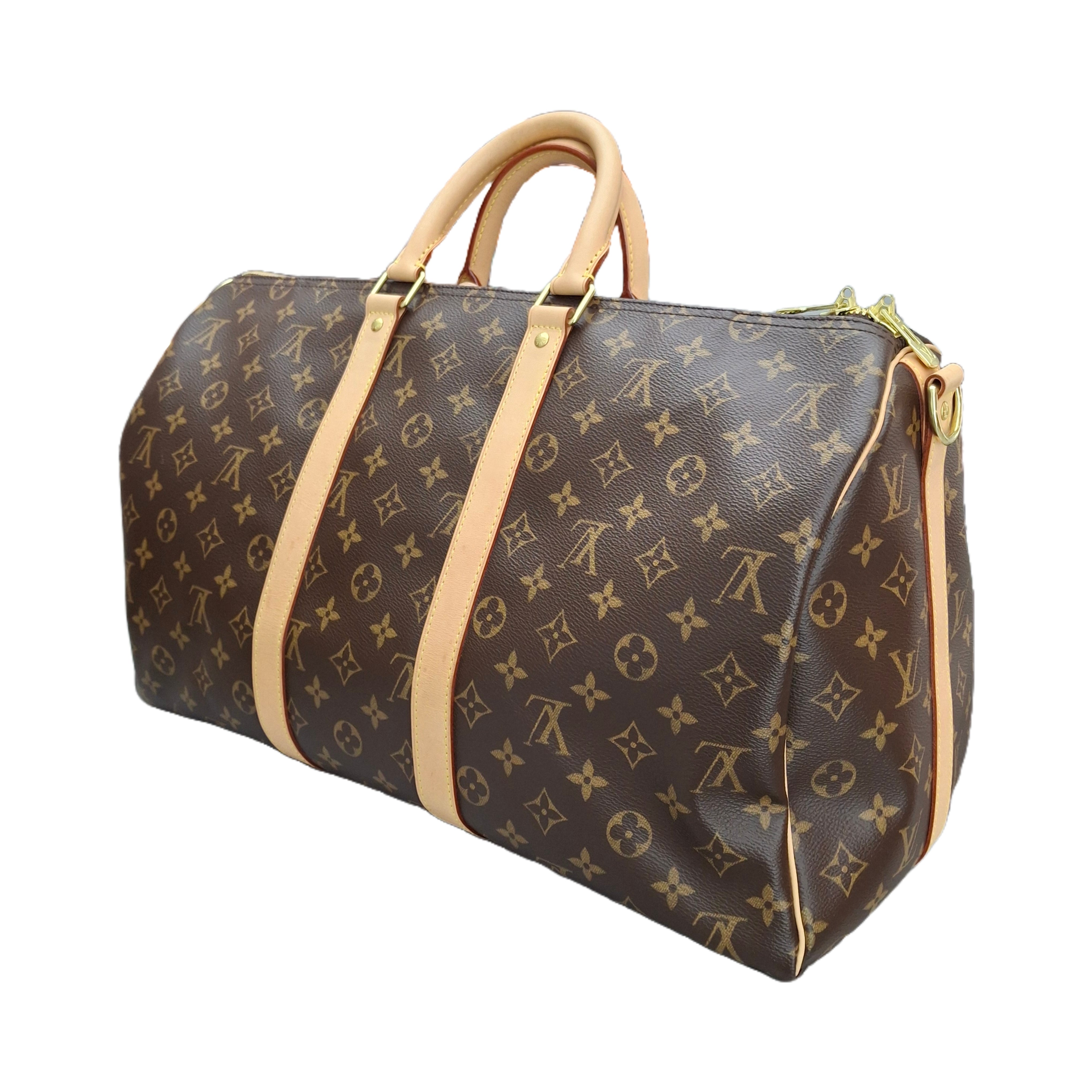 Louis Vuitton Keepall Bandoulière 45 Monogram Canvas (Beige) Excellent condition