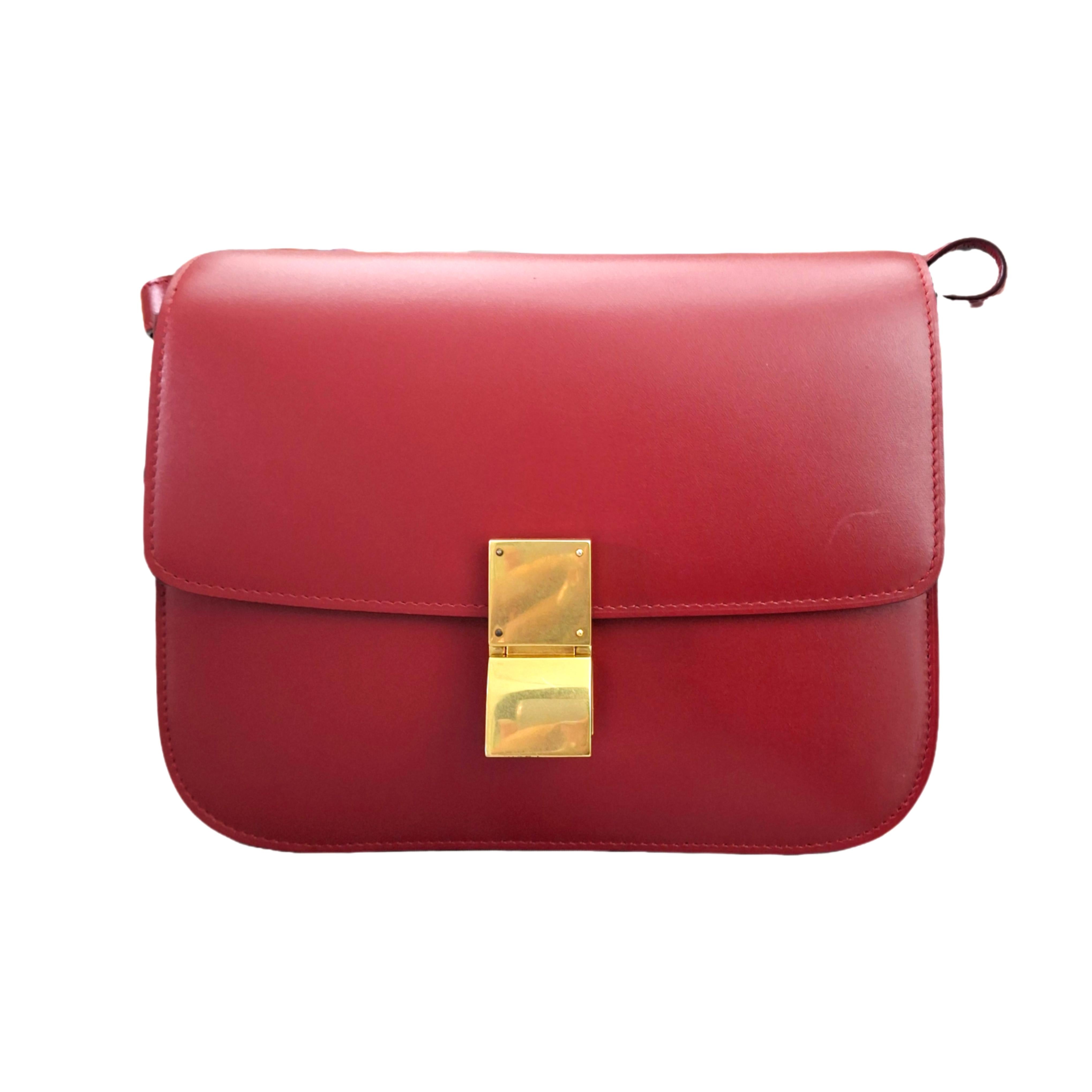 CELINE Medium Classic Calfskin Box (Red)