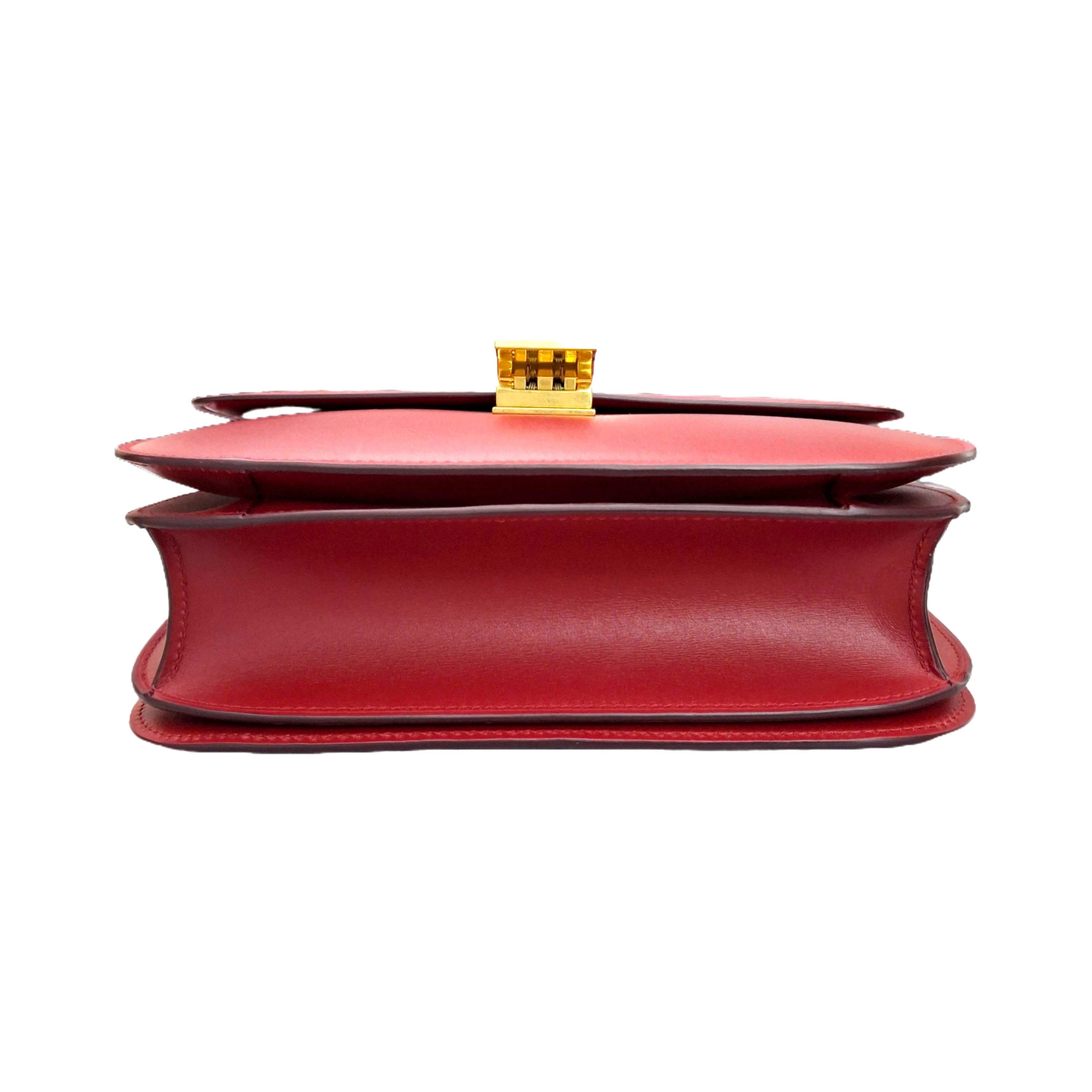 CELINE Medium Classic Calfskin Box (Red)