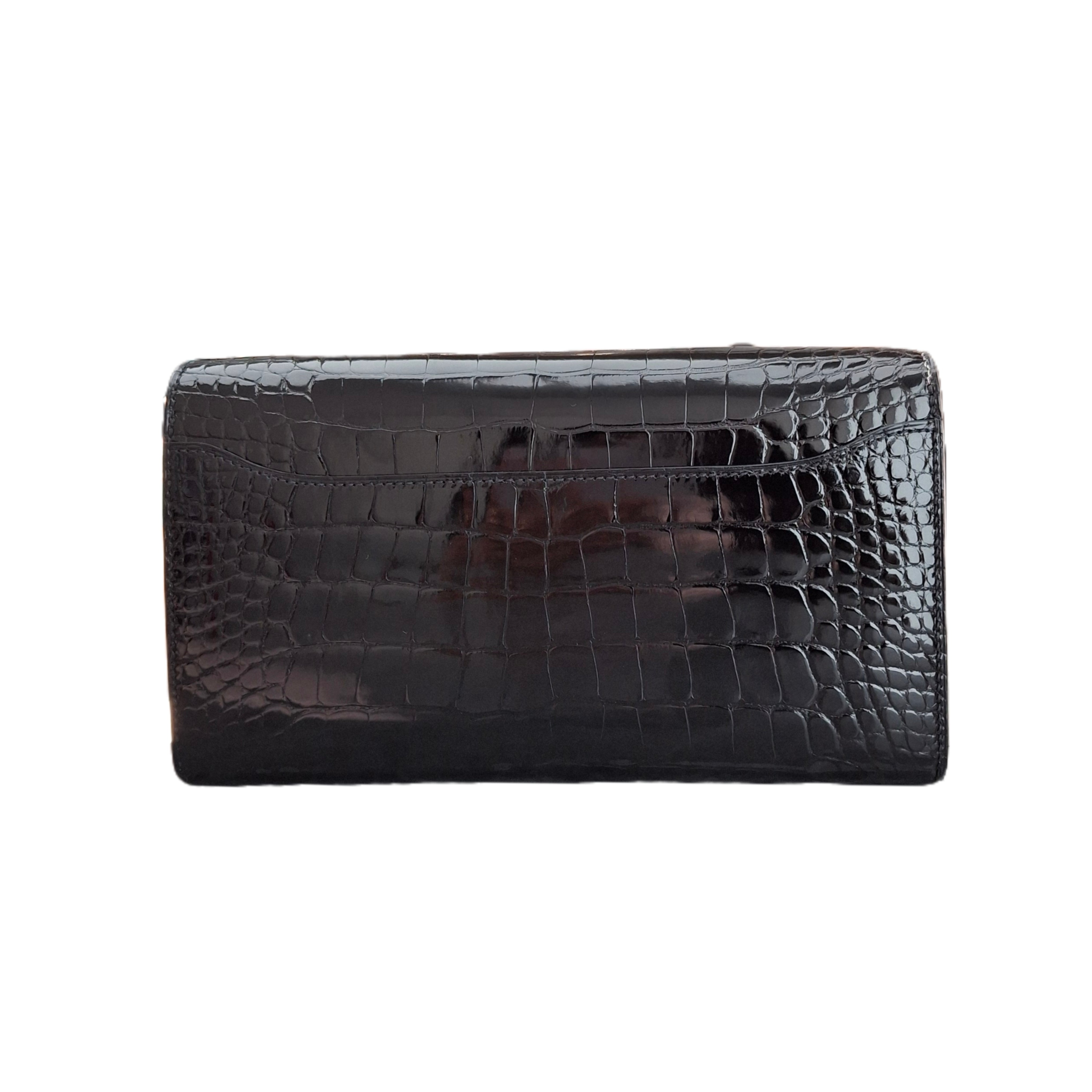 HERMÈS Constance To Go Alligator Mississippiensis Black Z Stamp