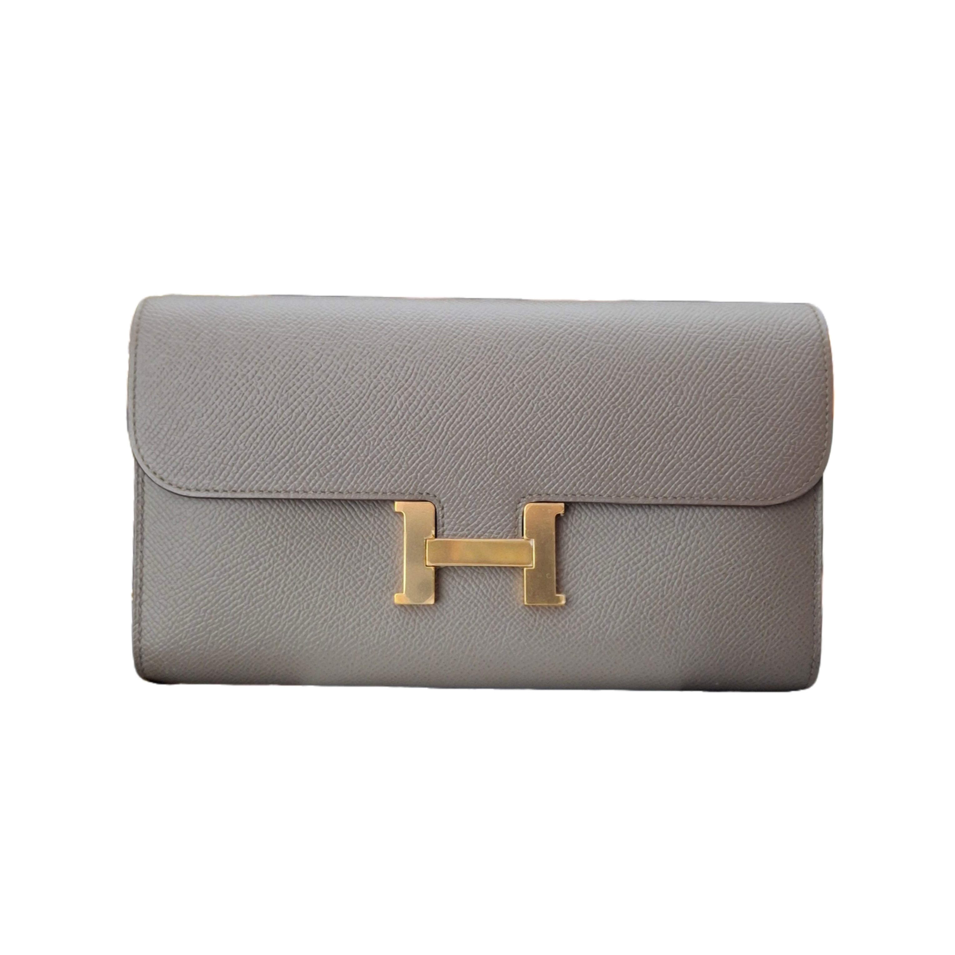 HERMÈS CONSTANCE WALLET GHW Gris Etain (Gray) C stamp