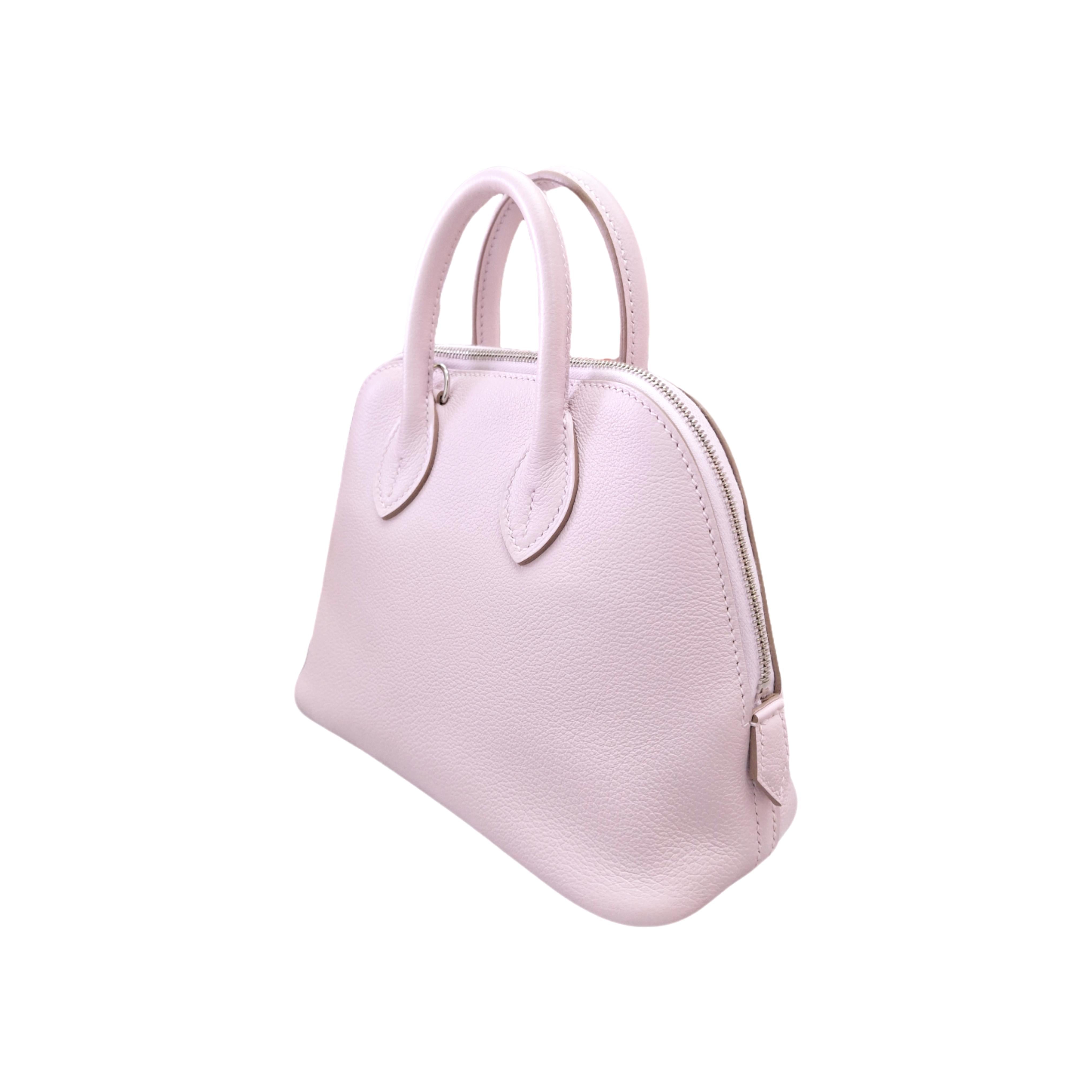 HERMÈS Mini Bolide 27 Bag Evercolor Mauve Pâle (Cream Purple) B Stamp