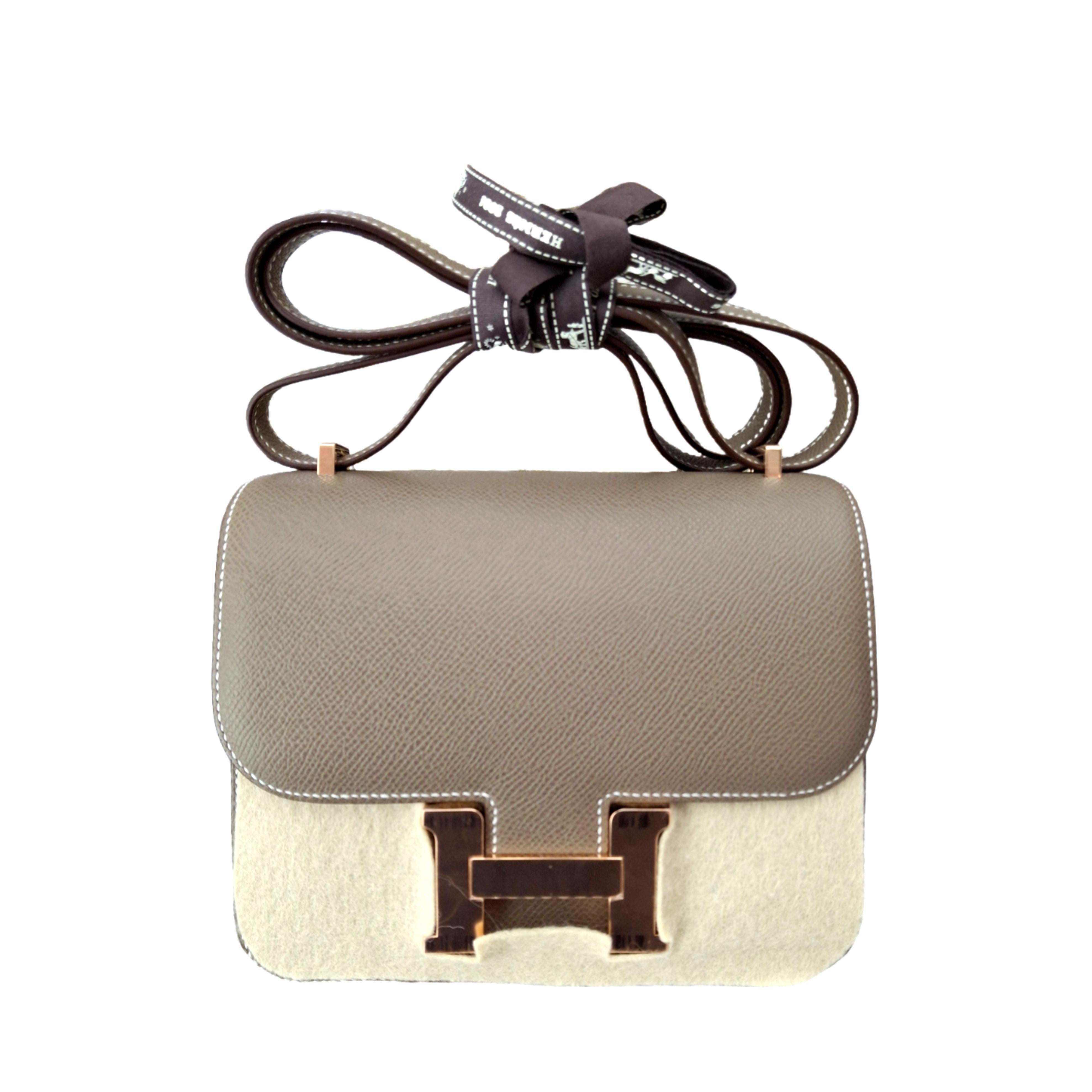 Hermès Constance III Mini Bag GHW Gris Étoupe (Beige Gray) B Stamp Brand New