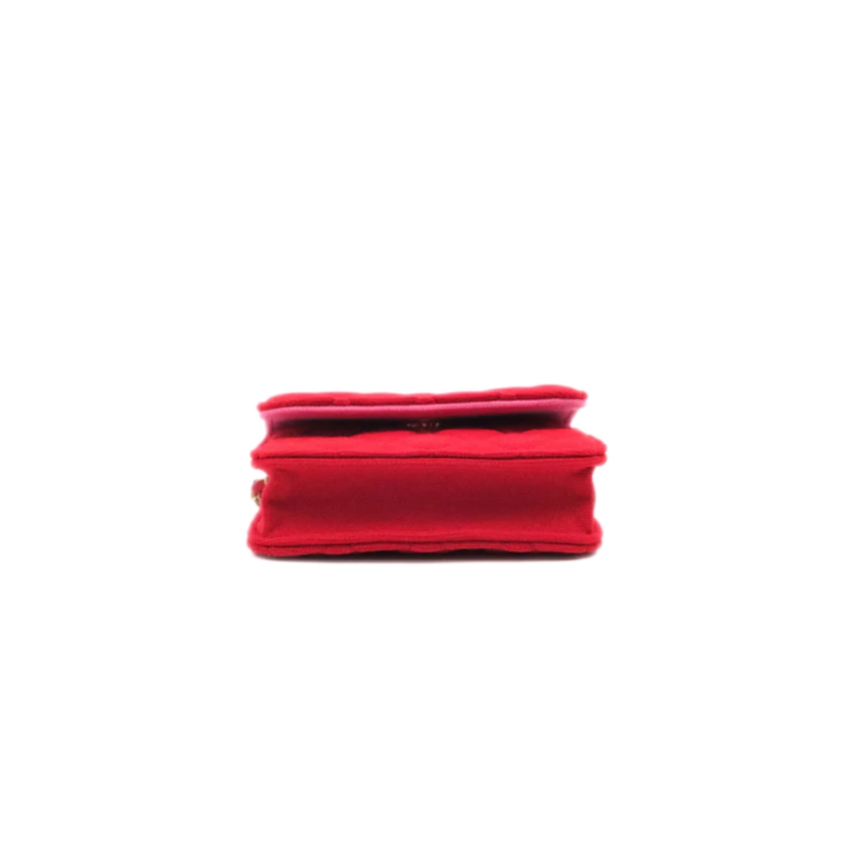 CHANEL Mini Clutch with Matelasse Coin Purse GHW (Red)