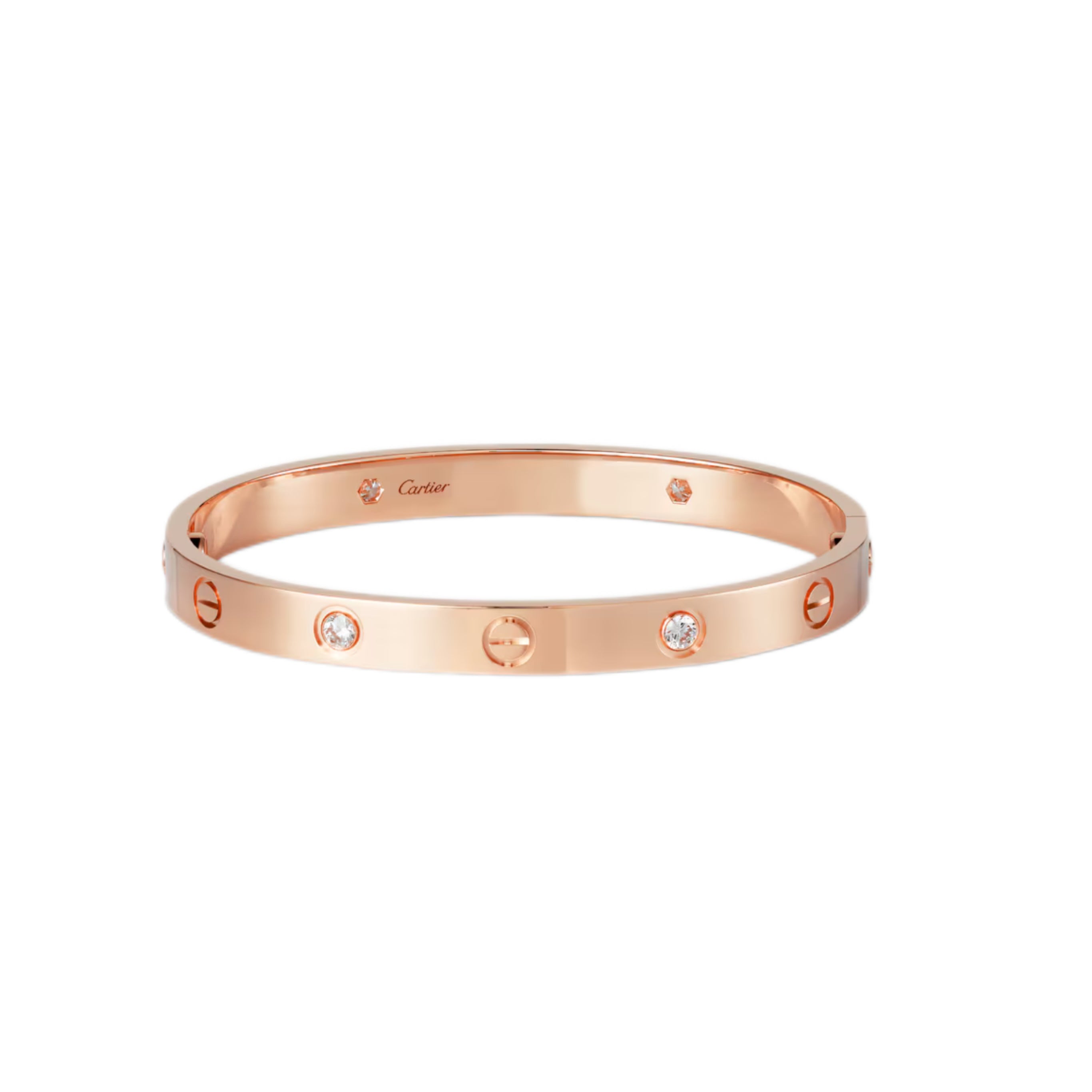 CARTIER LOVE BRACELET, 4 DIAMONDS (Rose Gold)