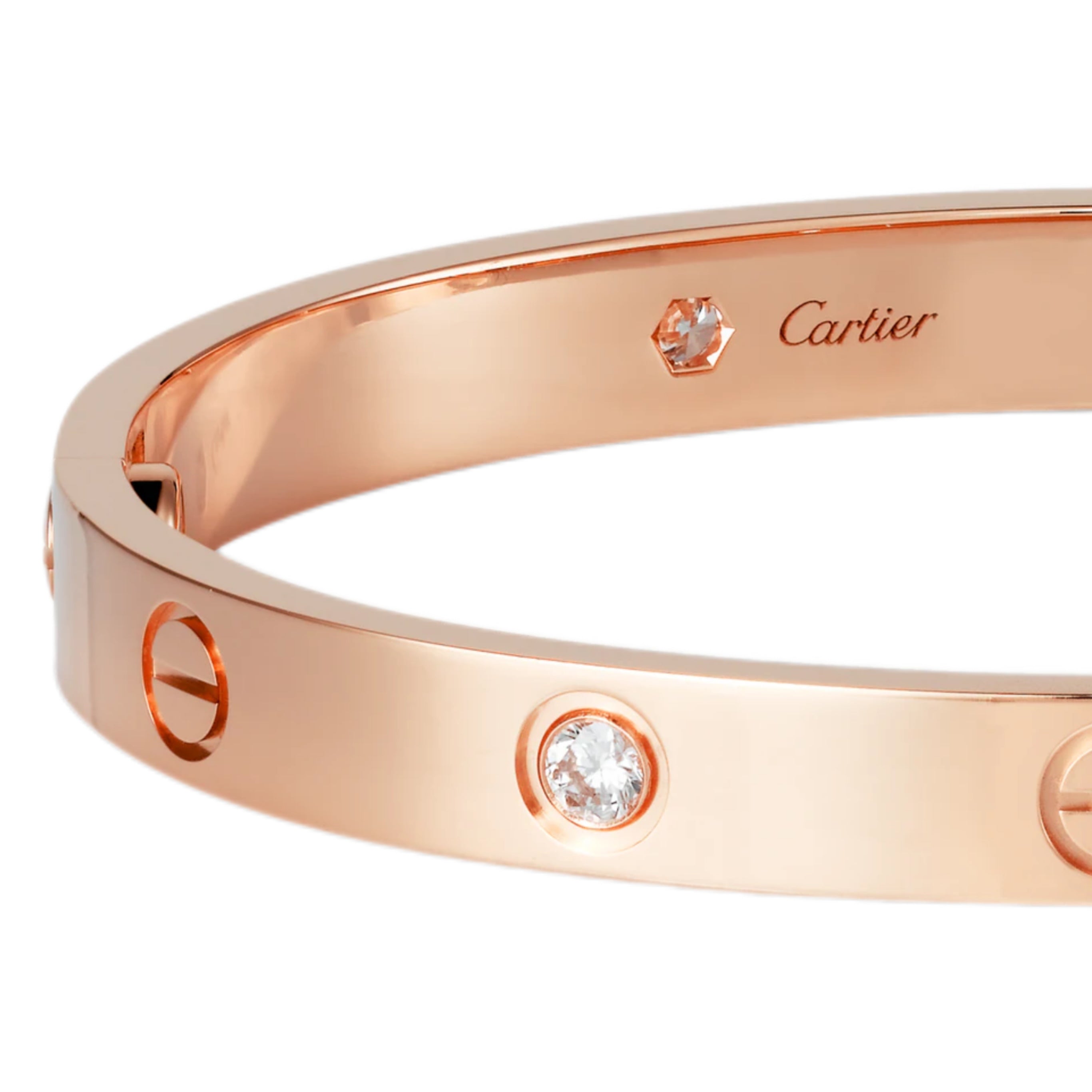 CARTIER LOVE BRACELET, 4 DIAMONDS (Rose Gold)